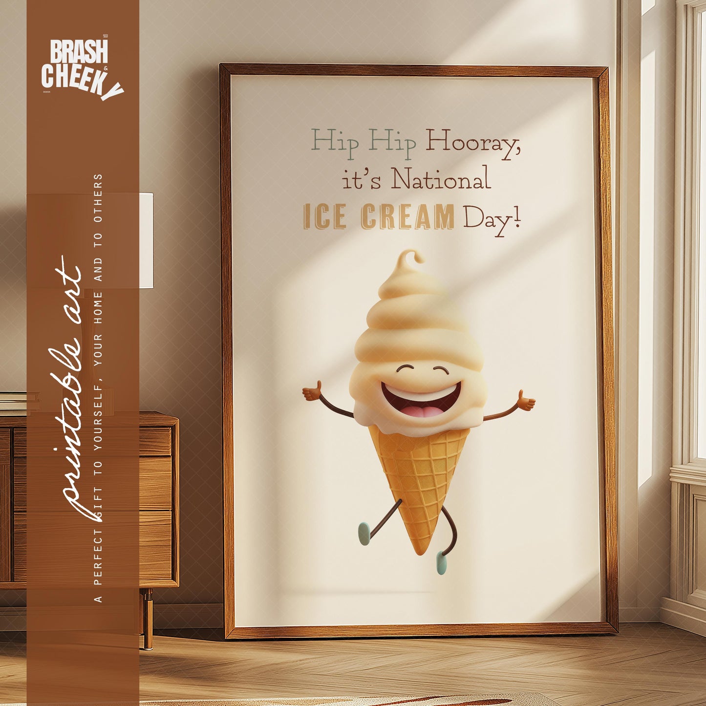 Hip Hip Hooray It's National Ice Cream Day PRINTABLE