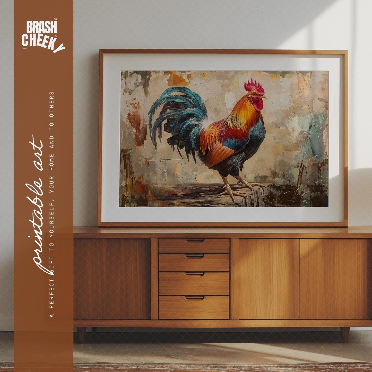 Painted Rooster Digital PRINTABLE