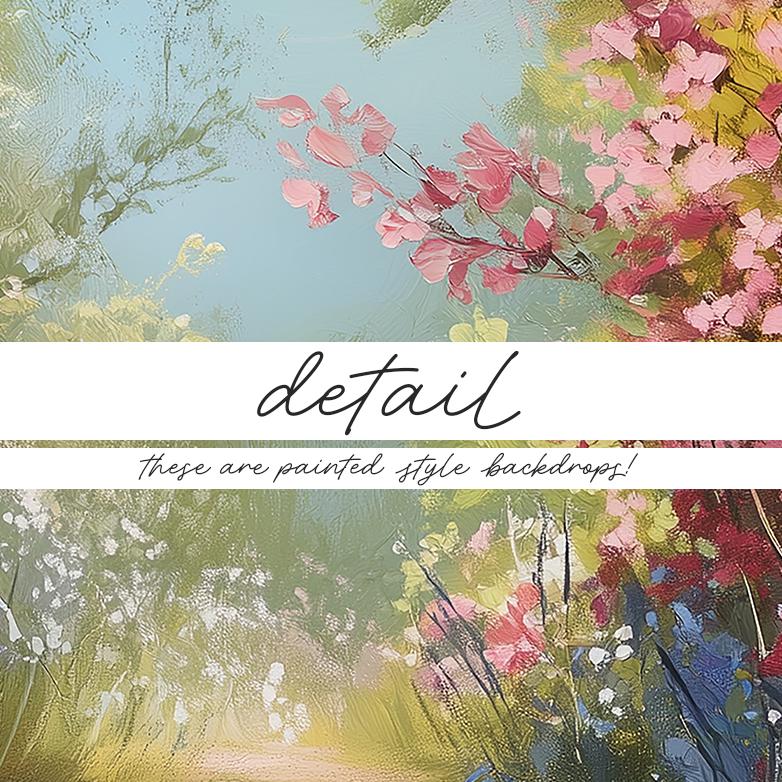 Pastel Pathway Digital Backdrops, Painted Spring Floral Digital Backdrop Overlays, Easter Digital Backdrops, Maternity Digital Backdrops
