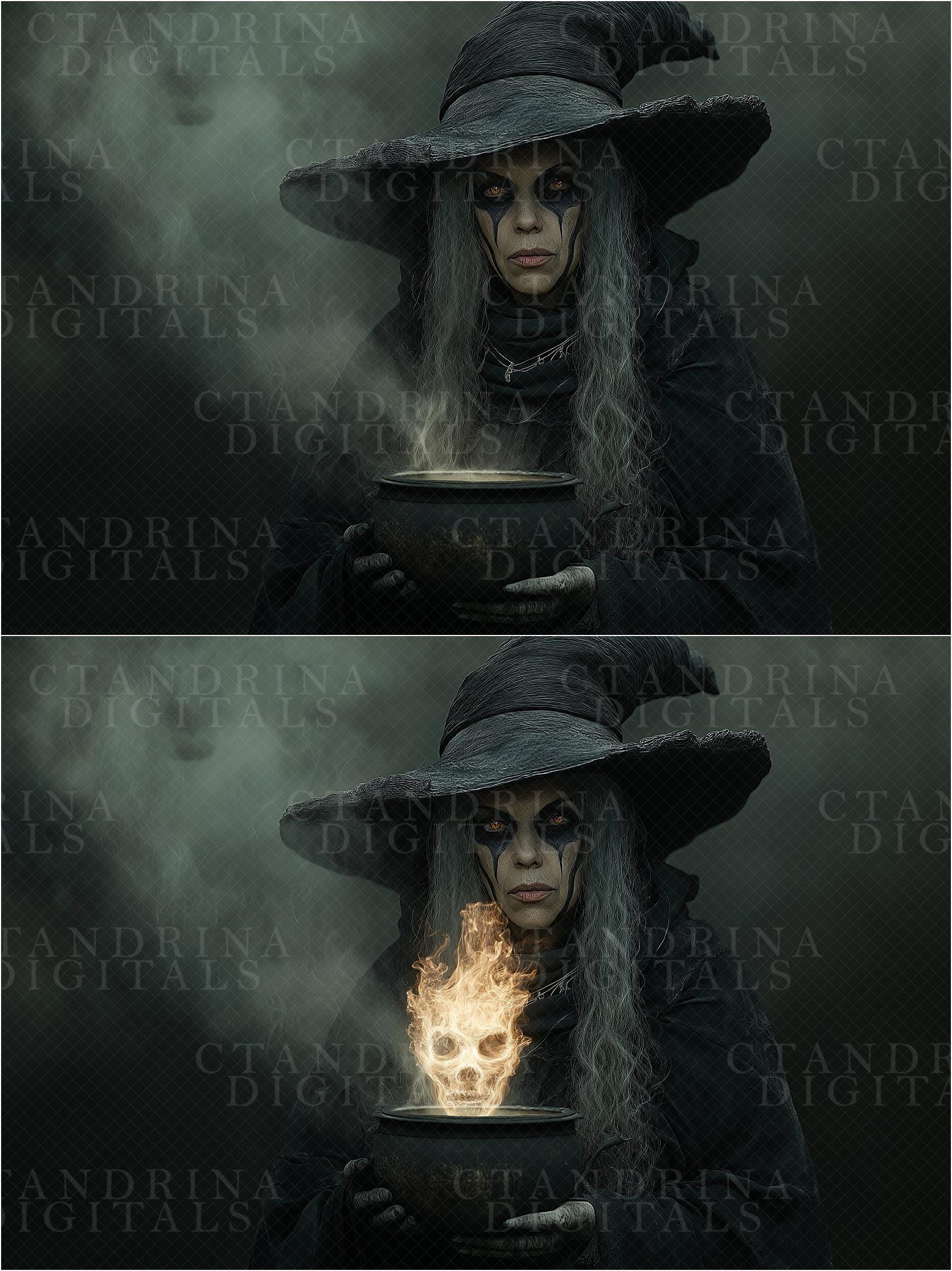 Fire Face Overlays for Photoshop, Creepy Flame Overlays, Fire Skull Overlays, Fantasy Backdrop Overlays, Fire Overlay, Tutorial Included