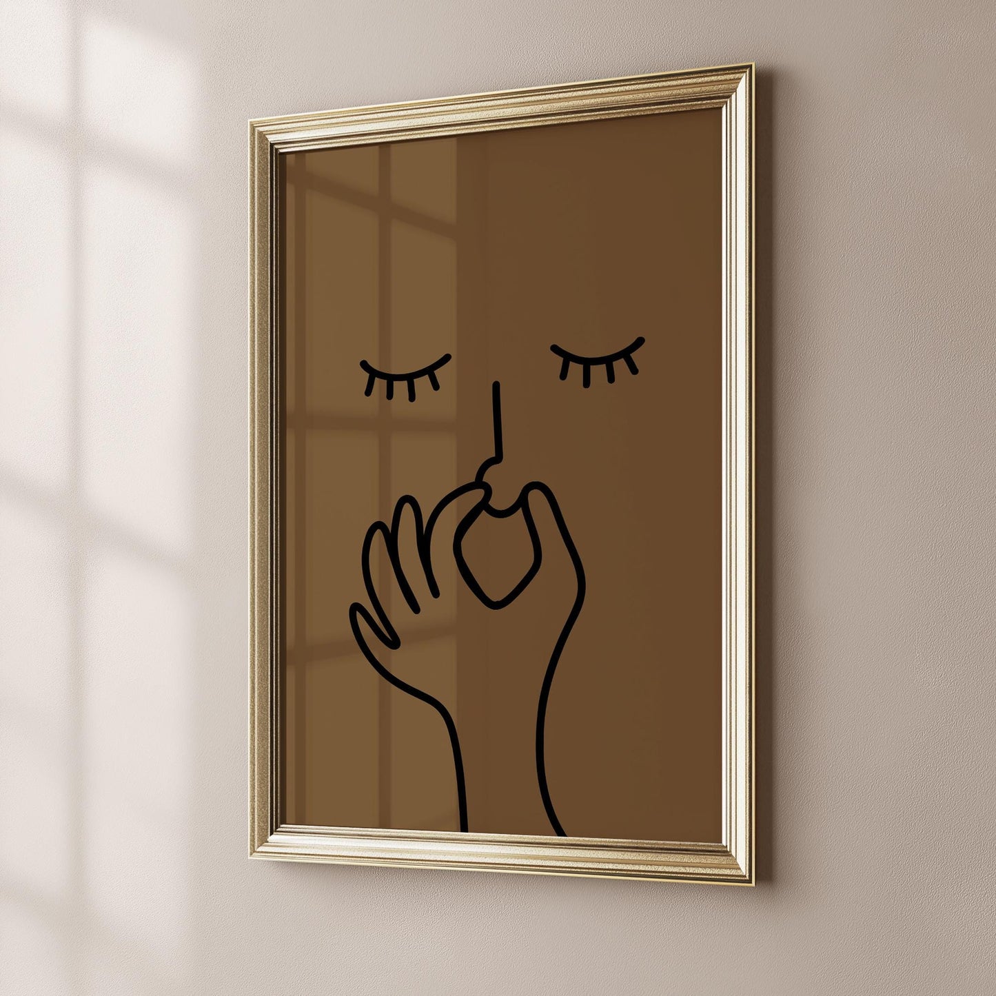 Hand Drawn Plugging Nose Bathroom PRINTABLE, Stinky Humorous Bathroom Digital Print, Simple Hand Drawn Funny Bathroom Wall Art, Bath Prints
