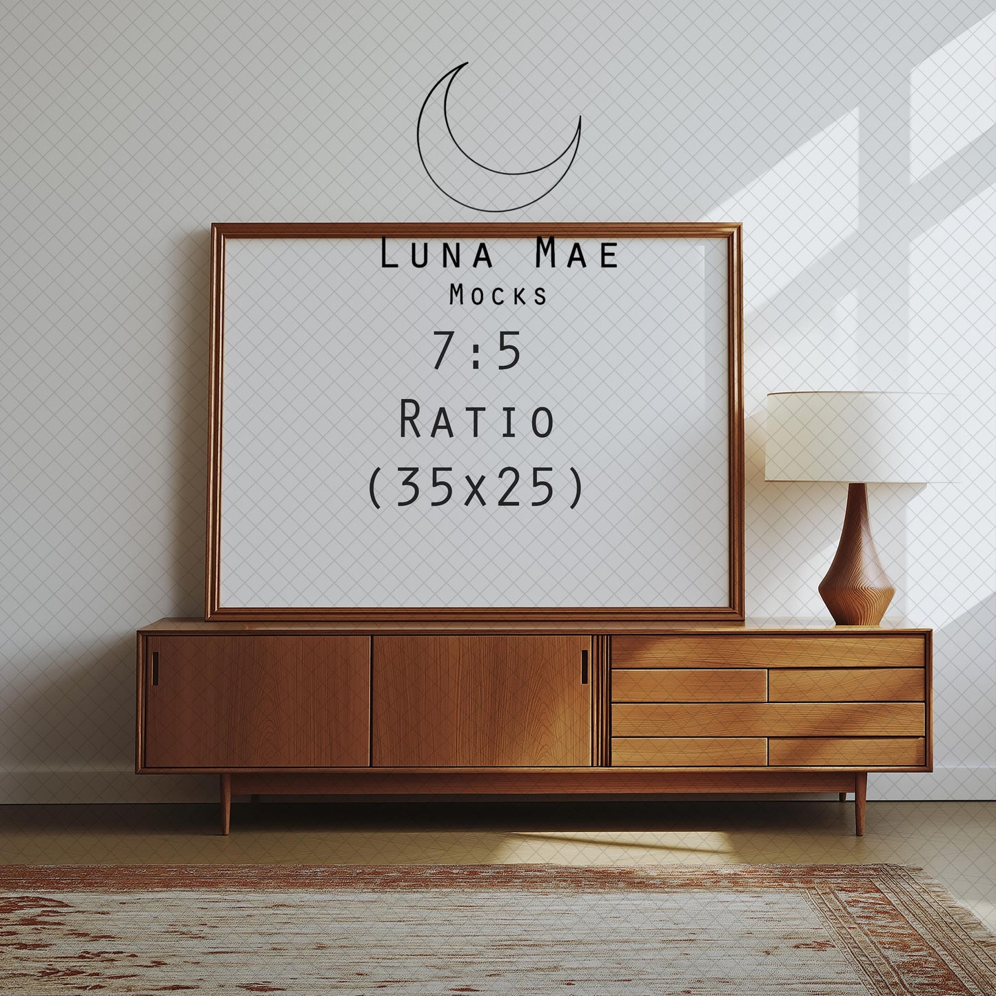Horizontal Frame Mockup, Frame Wall Art Mockup PSD and JPG, Interior Wooden Frame Mockup, Minimal Style Digital Print and Poster Shop Mockup