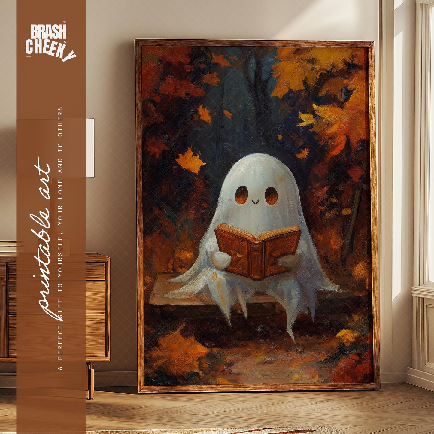 Fall Ghost Reading A Book PRINTABLE