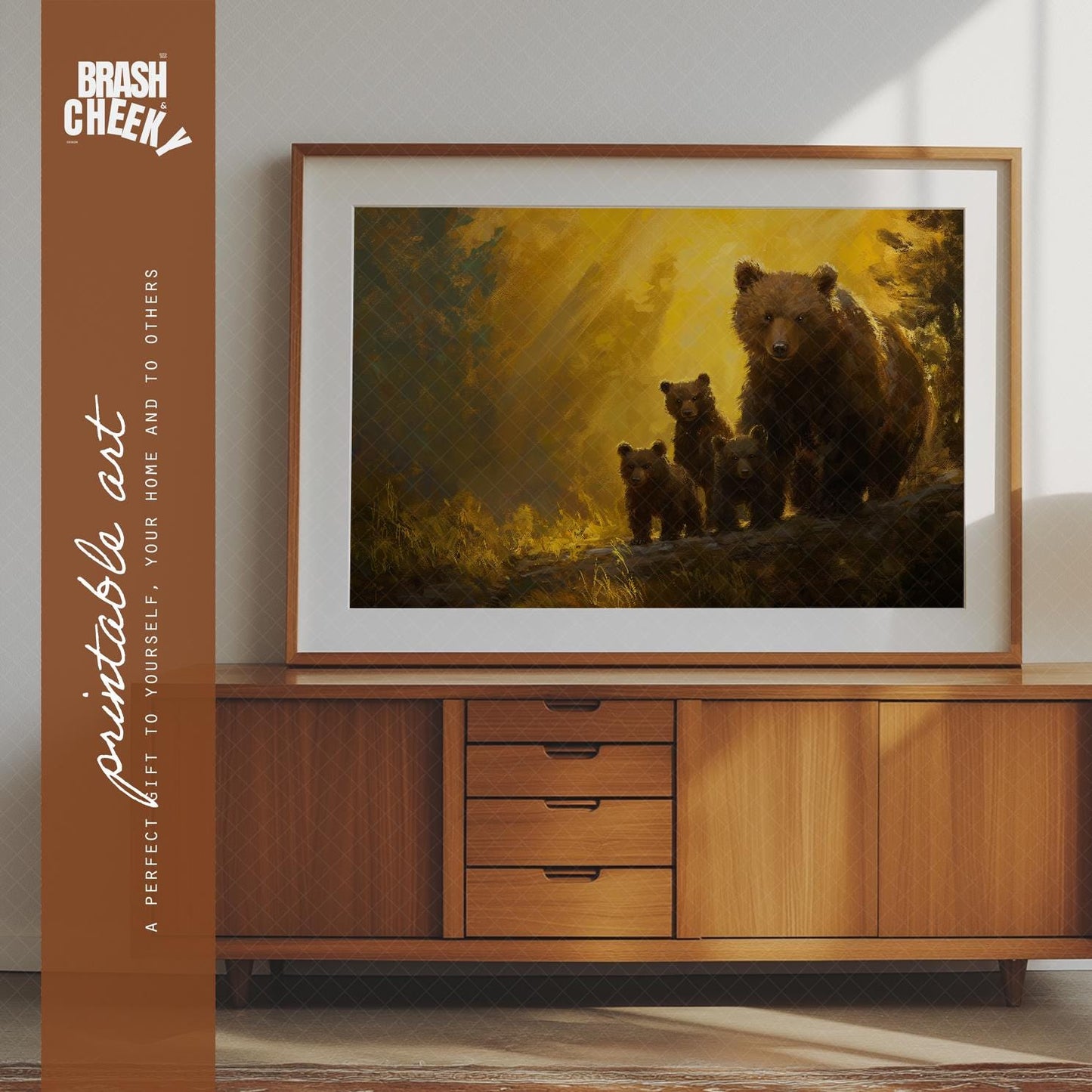 Mama Bear and Her Cubs Painted PRINTABLE