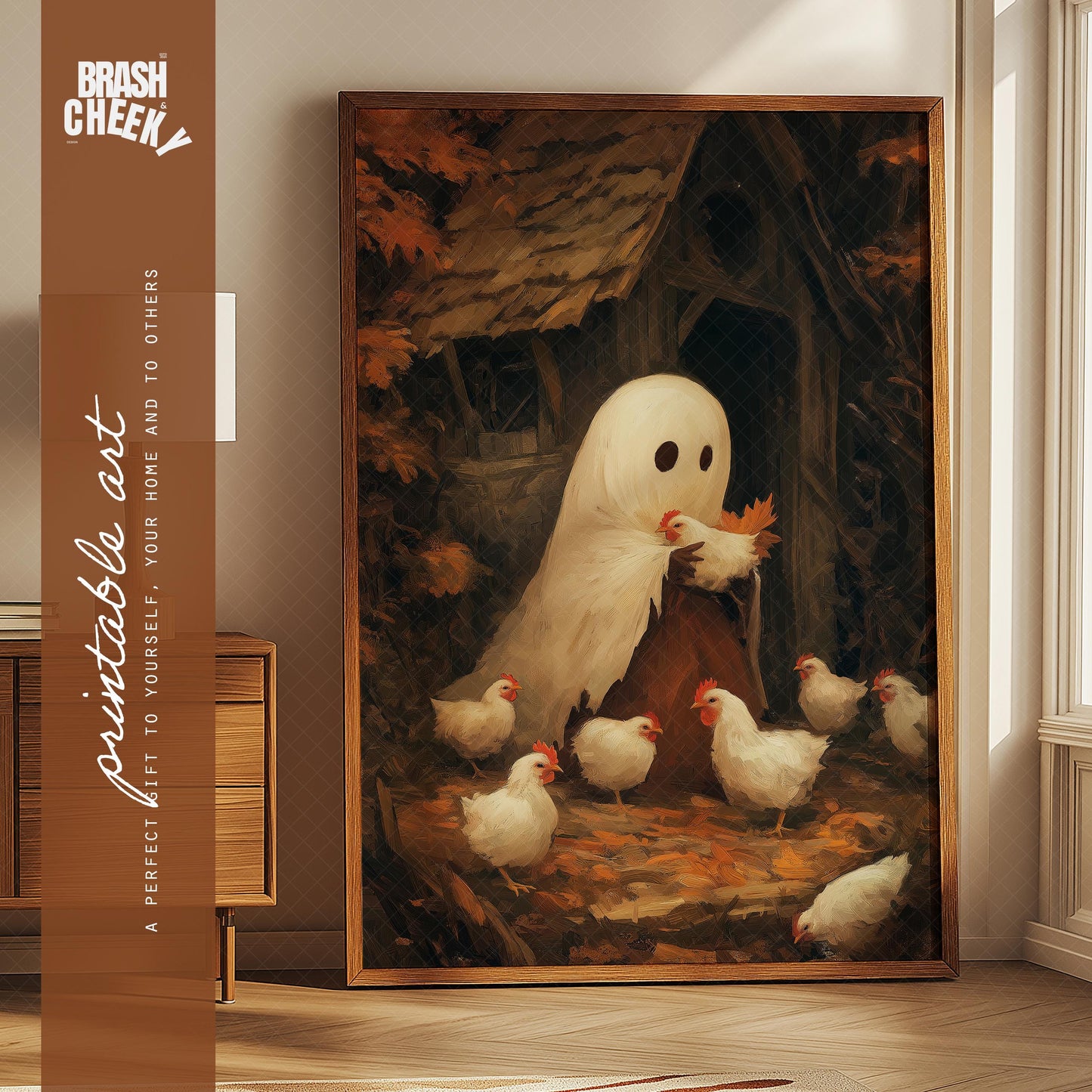 Ghost Feeding the Chickens PRINTABLE