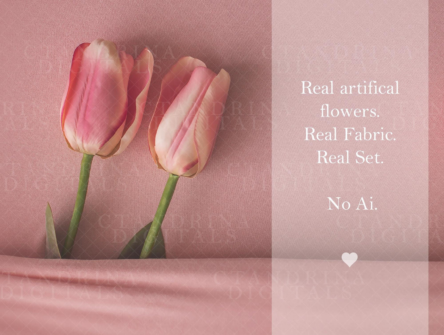 Baby Under Covers with Tulips Newborn Digital Backdrop