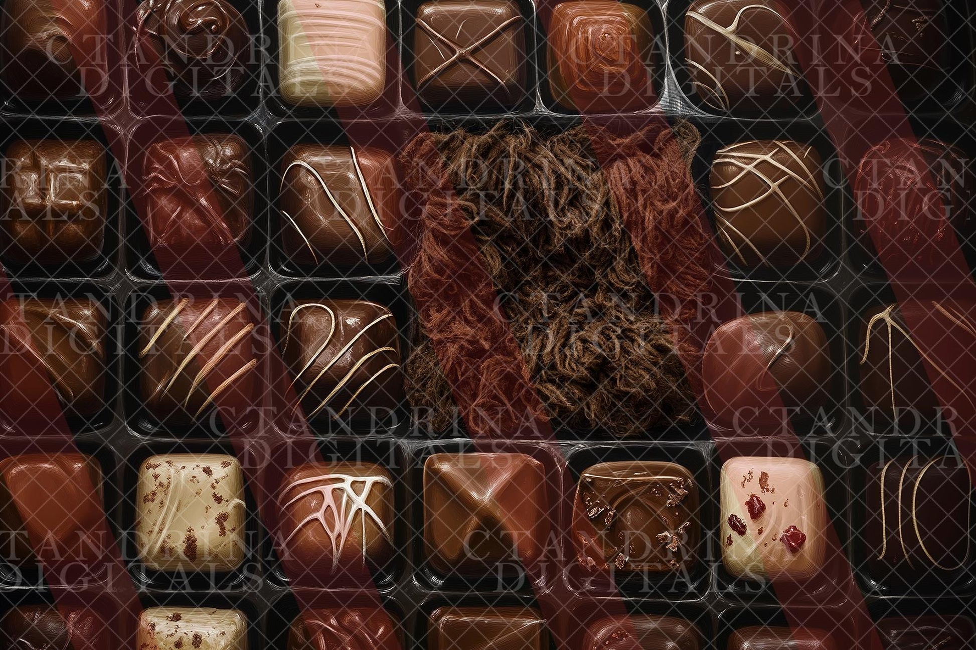 Painted Chocolates Newborn Digital Backdrop, Valentine Newborn Digital Background, Candy Backdrop, Box of Chocolates Backdrop, Painterly