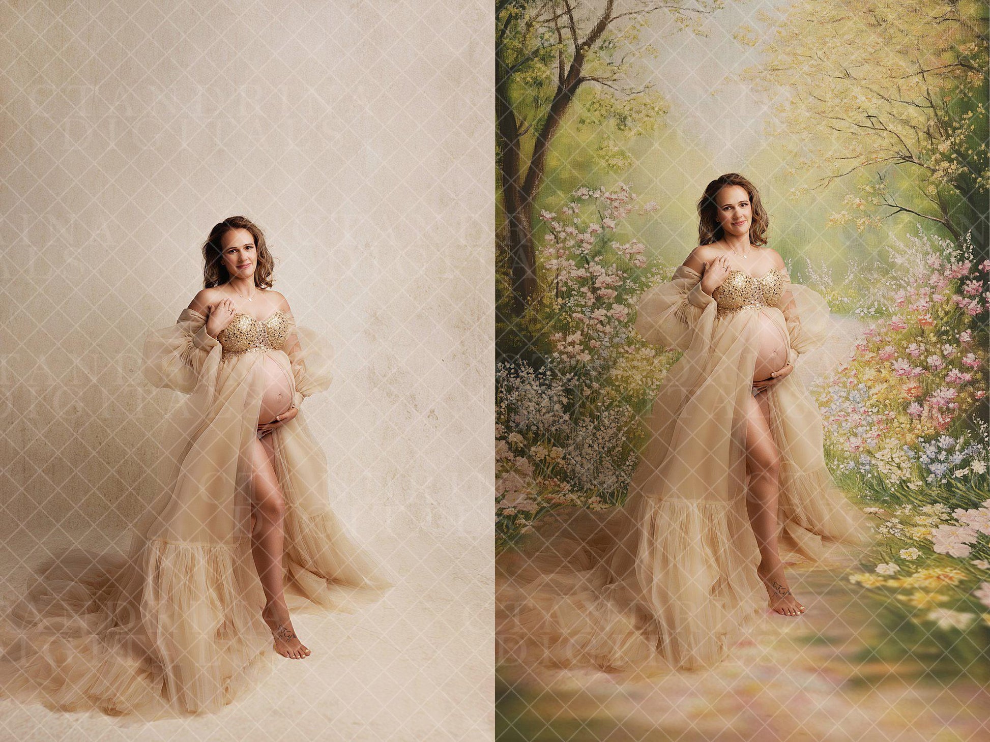 Pastel Pathway Digital Backdrops, Painted Spring Floral Digital Backdrop Overlays, Easter Digital Backdrops, Maternity Digital Backdrops