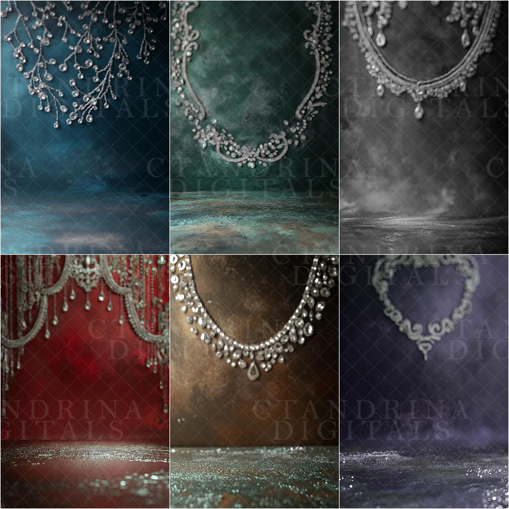 Soft Focused Jewel Digital Backdrops, Jewelry Canvas Digital Background, Maternity Digital Backdrops, Blurred Gem Backdrops for Photoshop