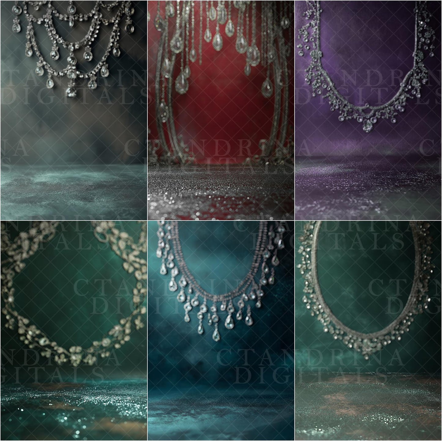 Soft Focused Jewel Digital Backdrops, Jewelry Canvas Digital Background, Maternity Digital Backdrops, Blurred Gem Backdrops for Photoshop