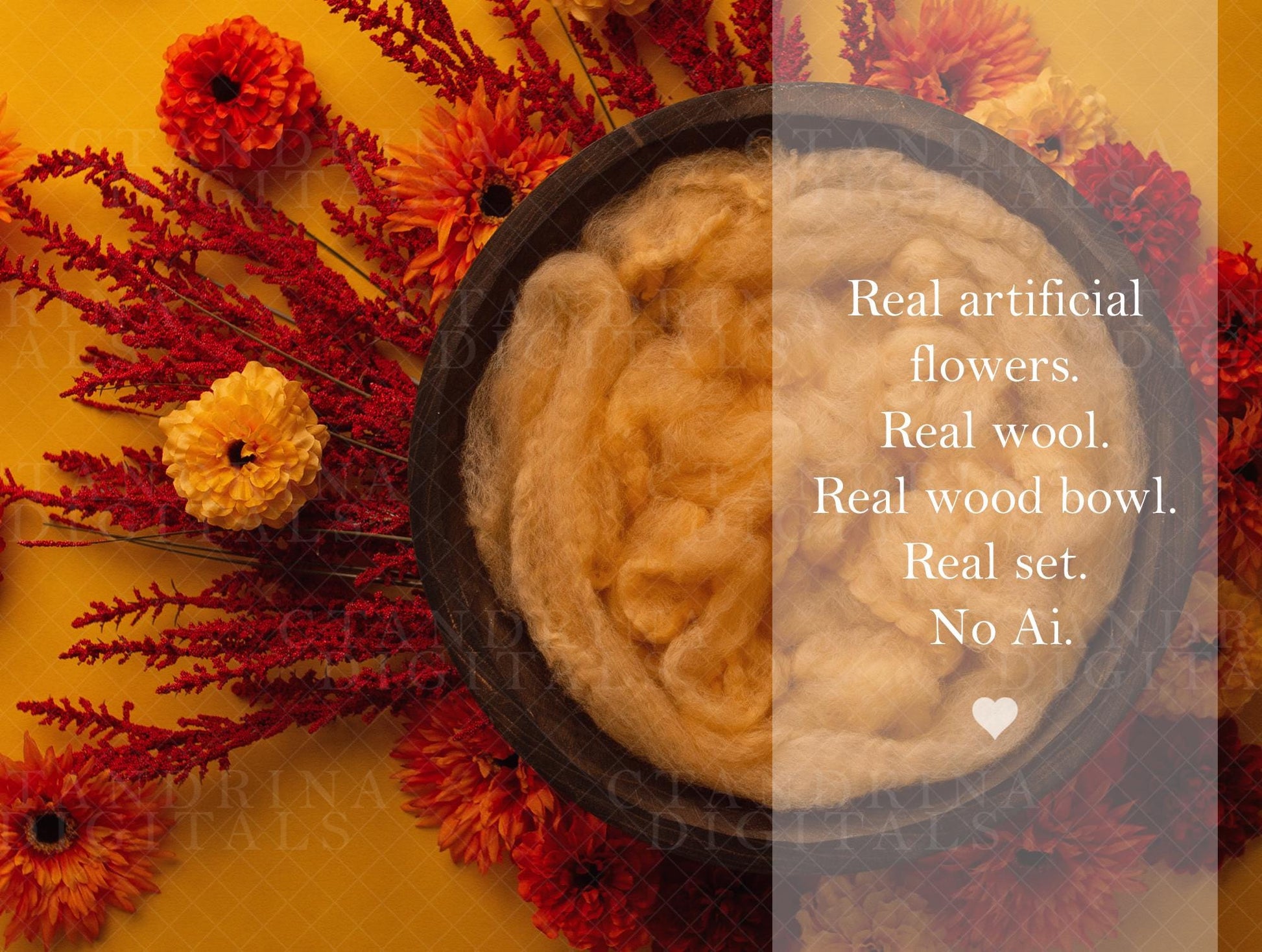 Fall Flowers Spread Newborn Digital Backdrop