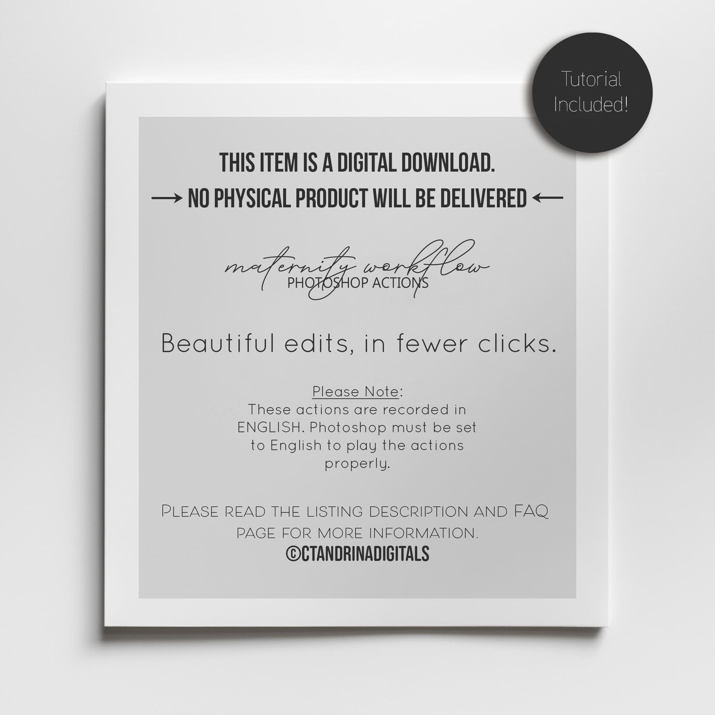 Maternity Workflow Photoshop Actions, Skin Actions, Background Actions, Color Change Action, Photoshop Actions for Studio Maternity, ENGLISH