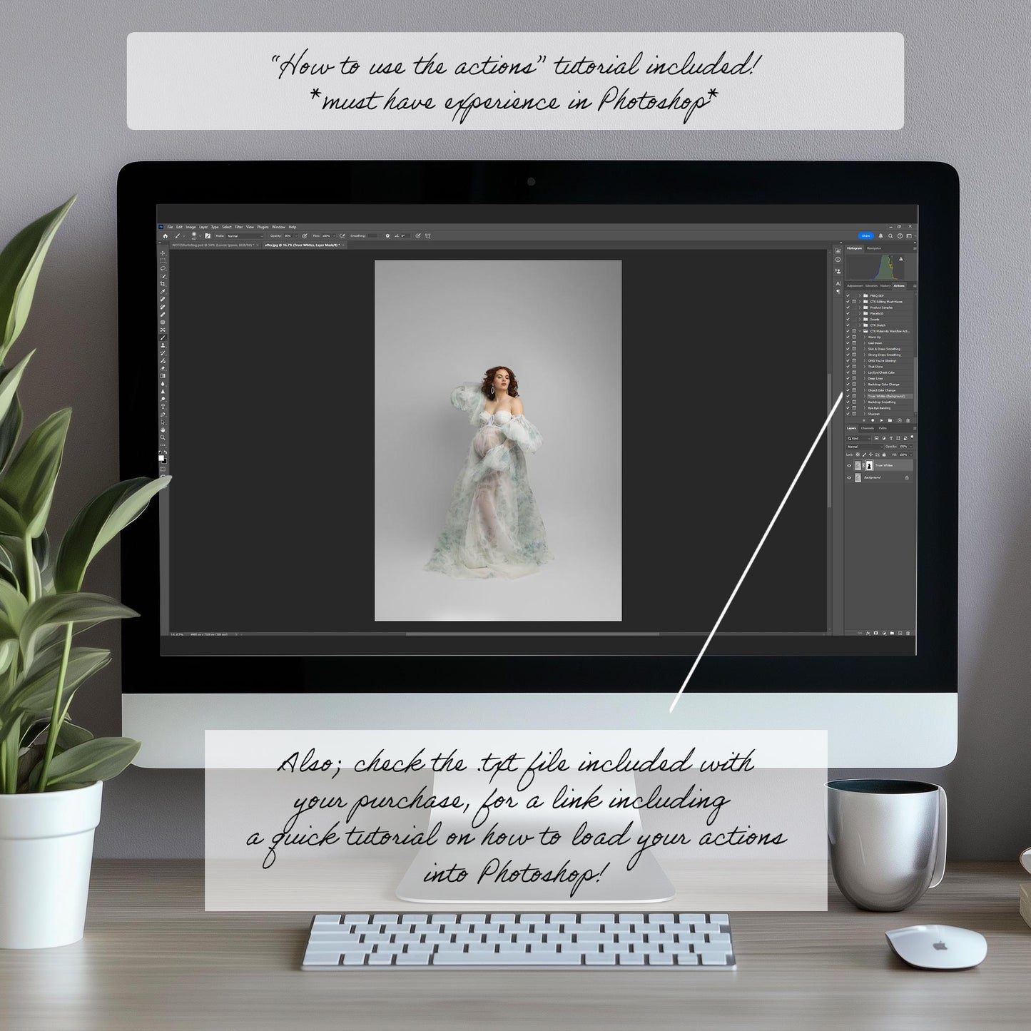 Maternity Workflow Photoshop Actions, Skin Actions, Background Actions, Color Change Action, Photoshop Actions for Studio Maternity, ENGLISH