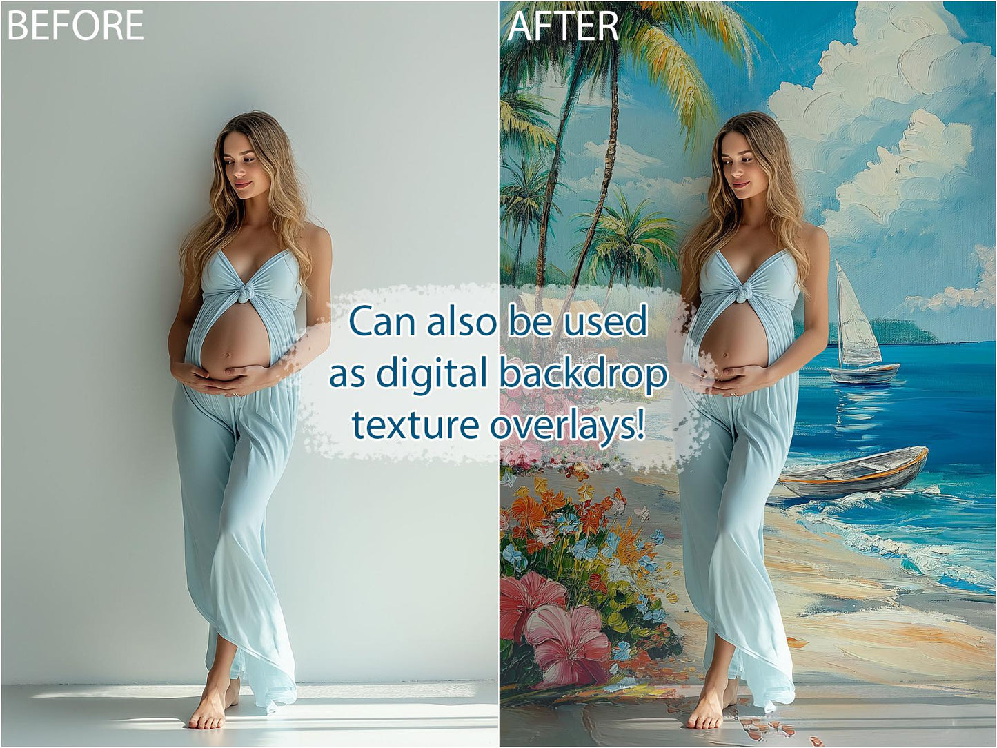 Skinny Canvas Digital Backdrop Overlays, Painted Summer Skinny Digital Backdrops, Maternity Digitals Backgrounds, Backdrops for Photoshop