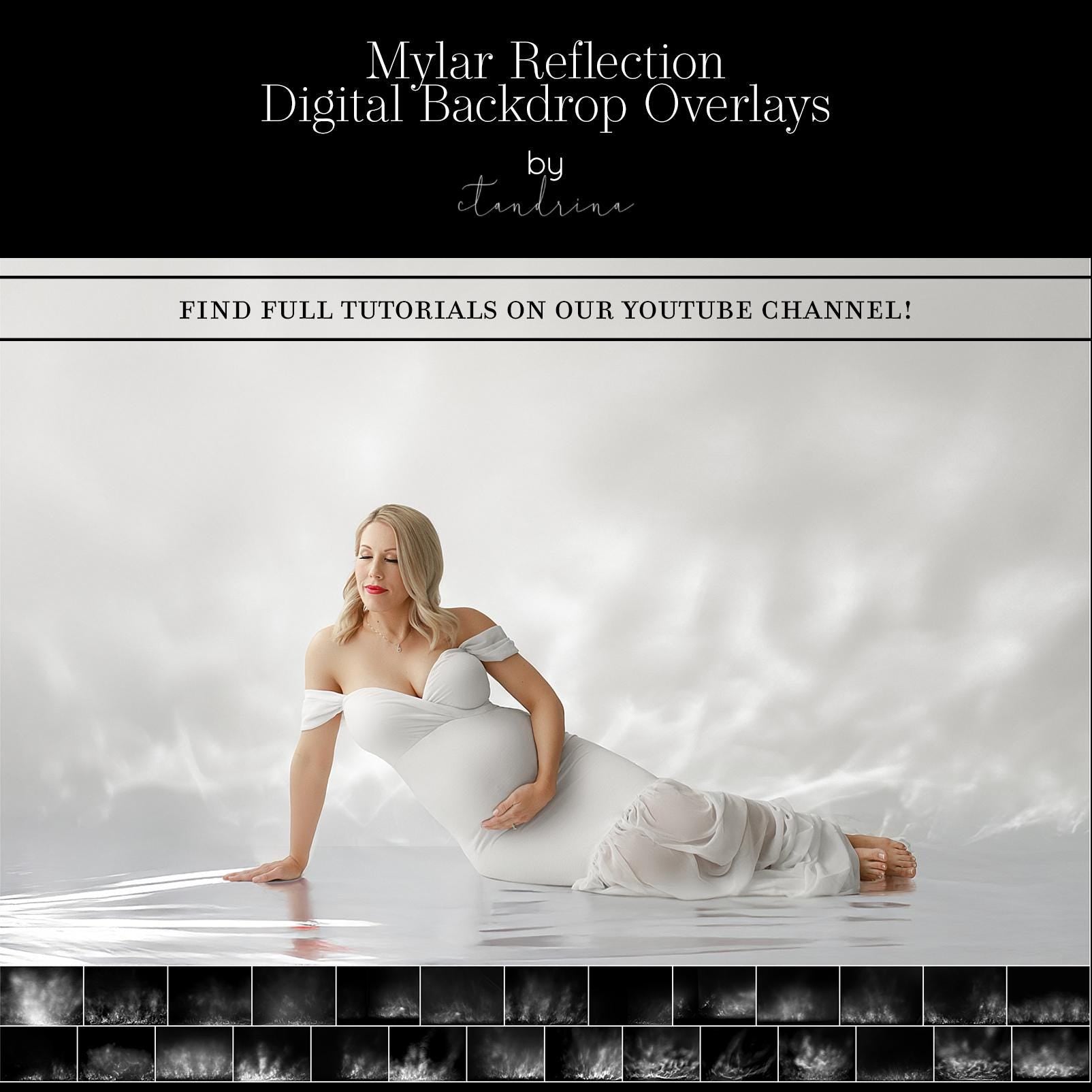 Mylar Reflection Overlays, Foil Layer Wall Reflection, Mylar Light Backdrop Overlays, Maternity Backdrop Overlays for Photoshop, Tutorial