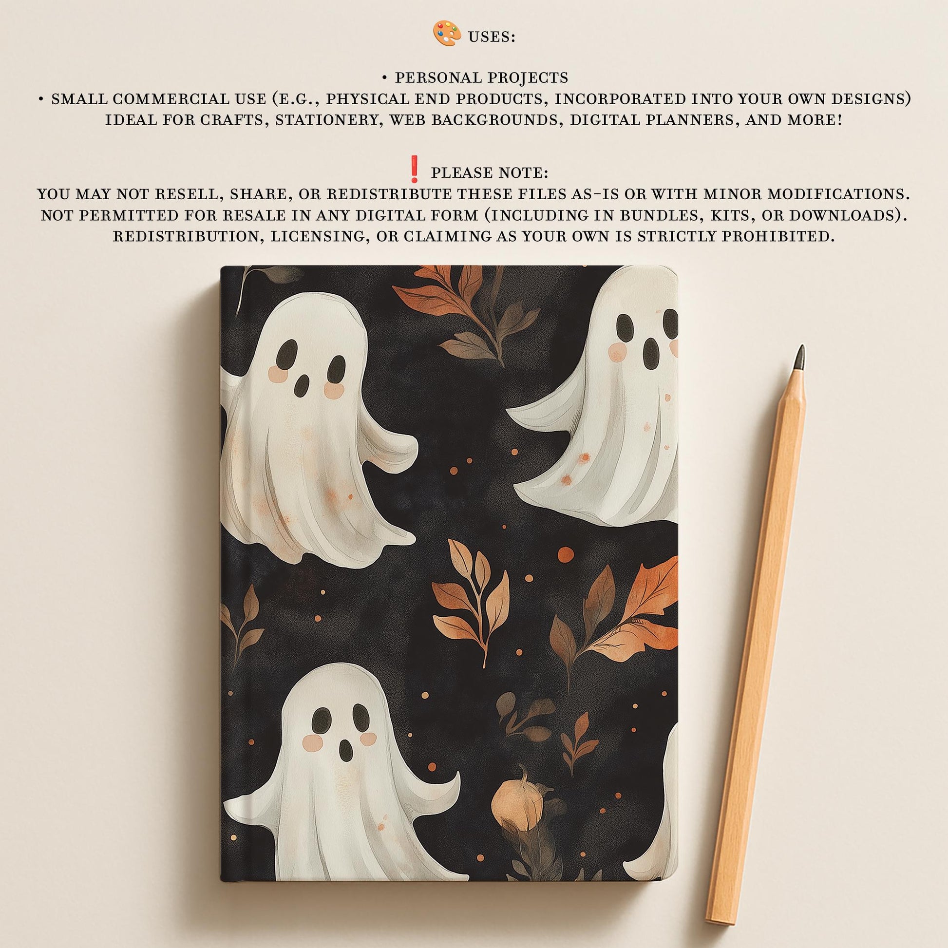 Ghosts & Graveyards Halloween Digital Paper, Printable Scrapbook Paper, Digital Paper for Personal and Small Commercial Use, Spooky Vibes