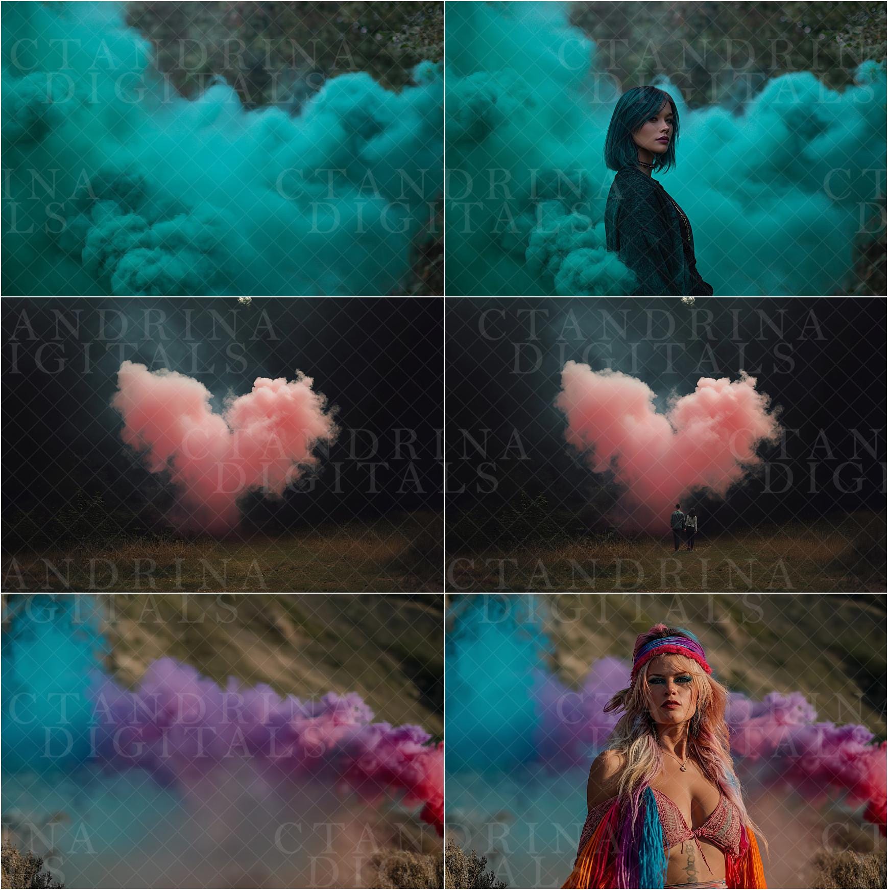 Smoke Bomb Digital Backdrops Mega Bundle, Moody Smoke Bomb Backgrounds for Photoshop, Dreamy Smoke Bomb Digitals for Composite Photography