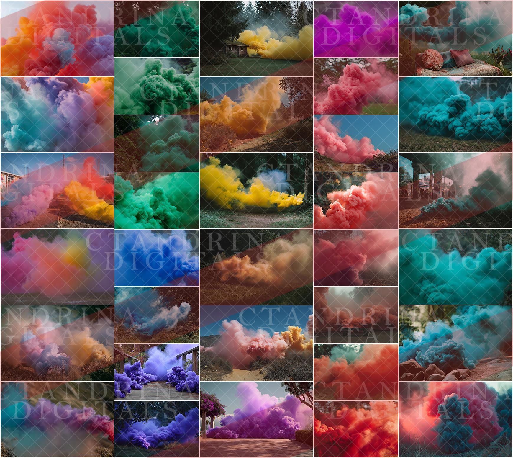Smoke Bomb Digital Backdrops Mega Bundle, Moody Smoke Bomb Backgrounds for Photoshop, Dreamy Smoke Bomb Digitals for Composite Photography