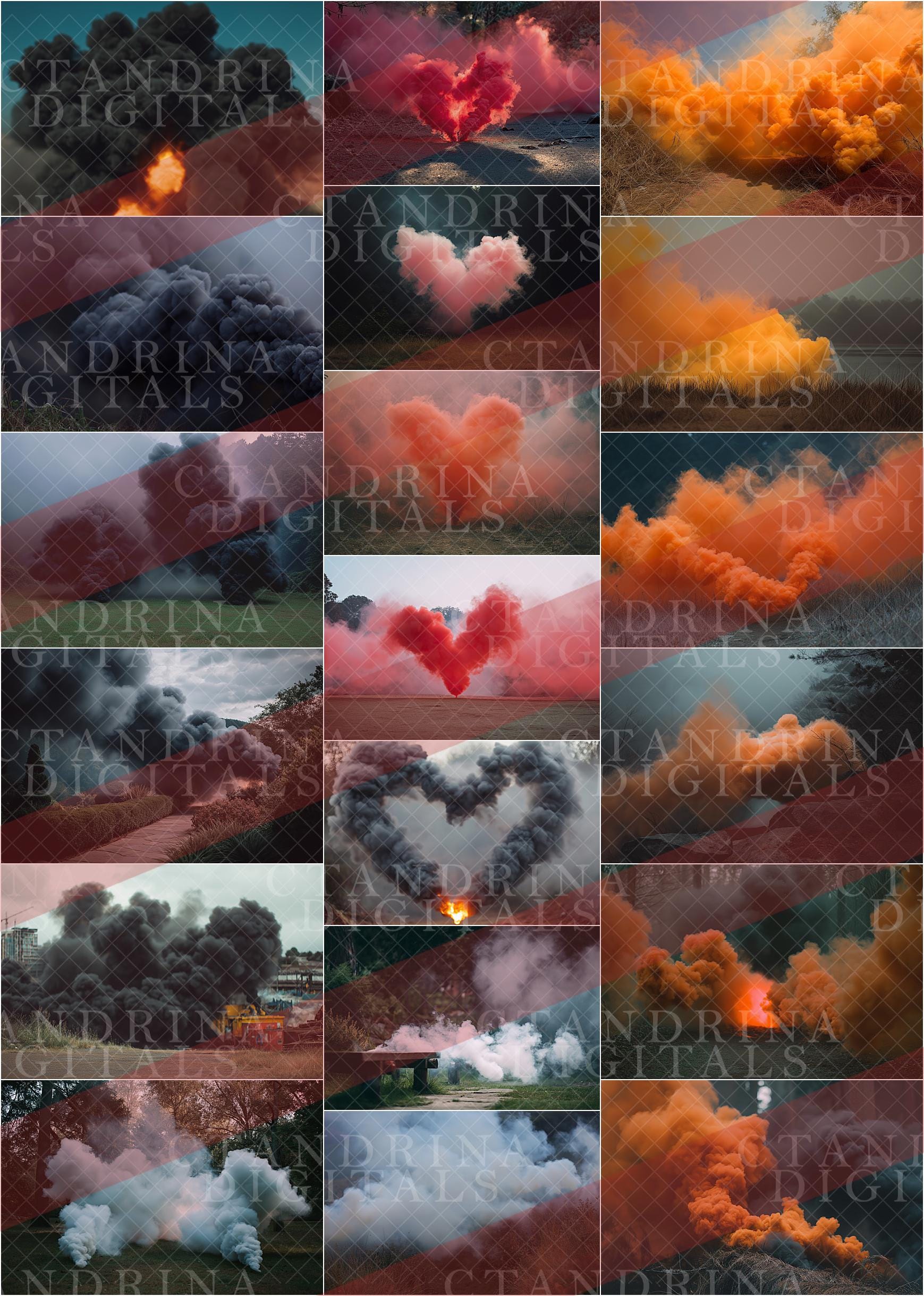 Smoke Bomb Digital Backdrops Mega Bundle, Moody Smoke Bomb Backgrounds for Photoshop, Dreamy Smoke Bomb Digitals for Composite Photography