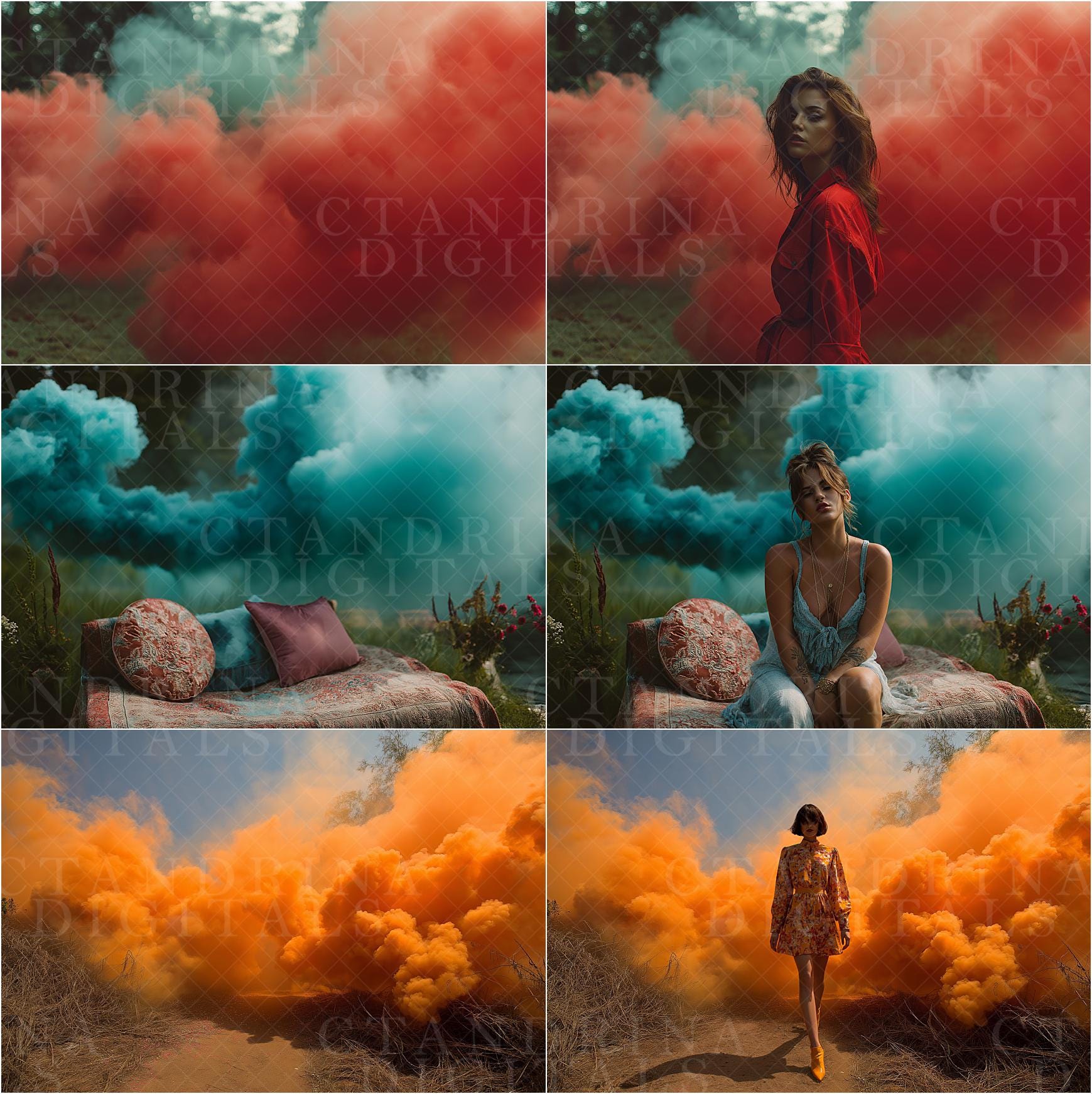 Smoke Bomb Digital Backdrops Mega Bundle, Moody Smoke Bomb Backgrounds for Photoshop, Dreamy Smoke Bomb Digitals for Composite Photography