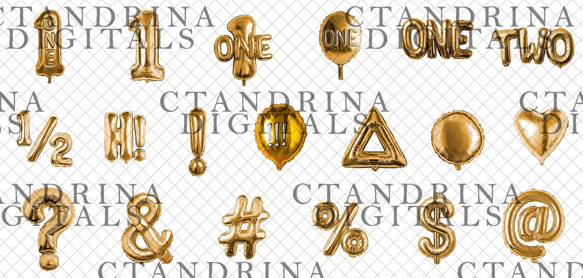 Foil Balloon PNG Digital Backdrop Overlays, Alphabet Foil Balloons, Number Foil Balloons, Cake Smash Foil Balloon, Milestone Session Overlay