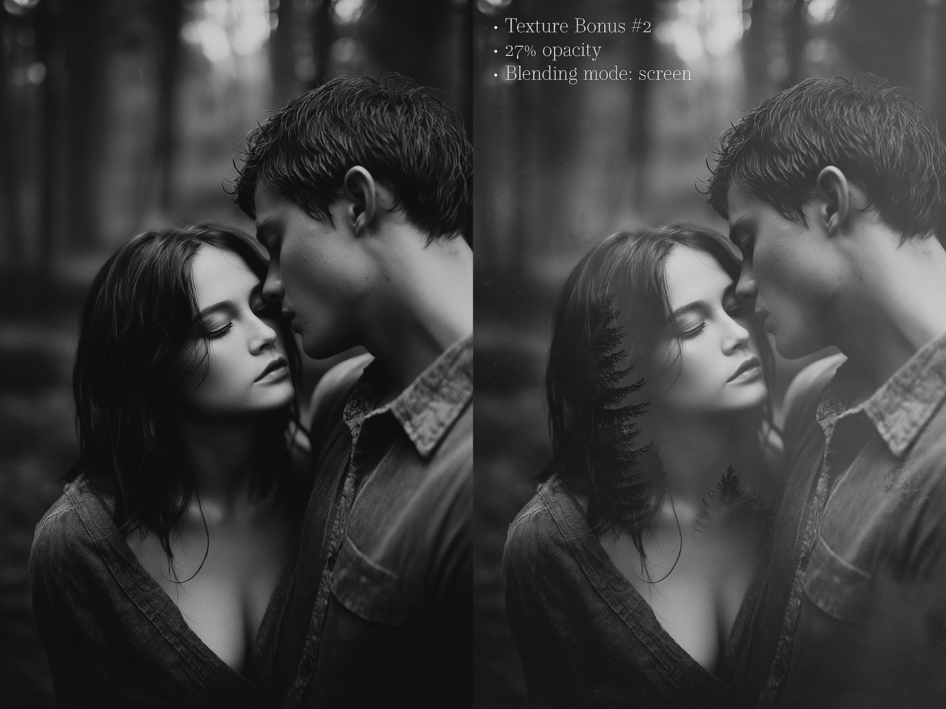 Photoshop Texture Overlays, Forest Film Vol. 1 Texture Overlays for Photoshop, Grain & Grunge, Trendy Texture Overlays with Tutorial