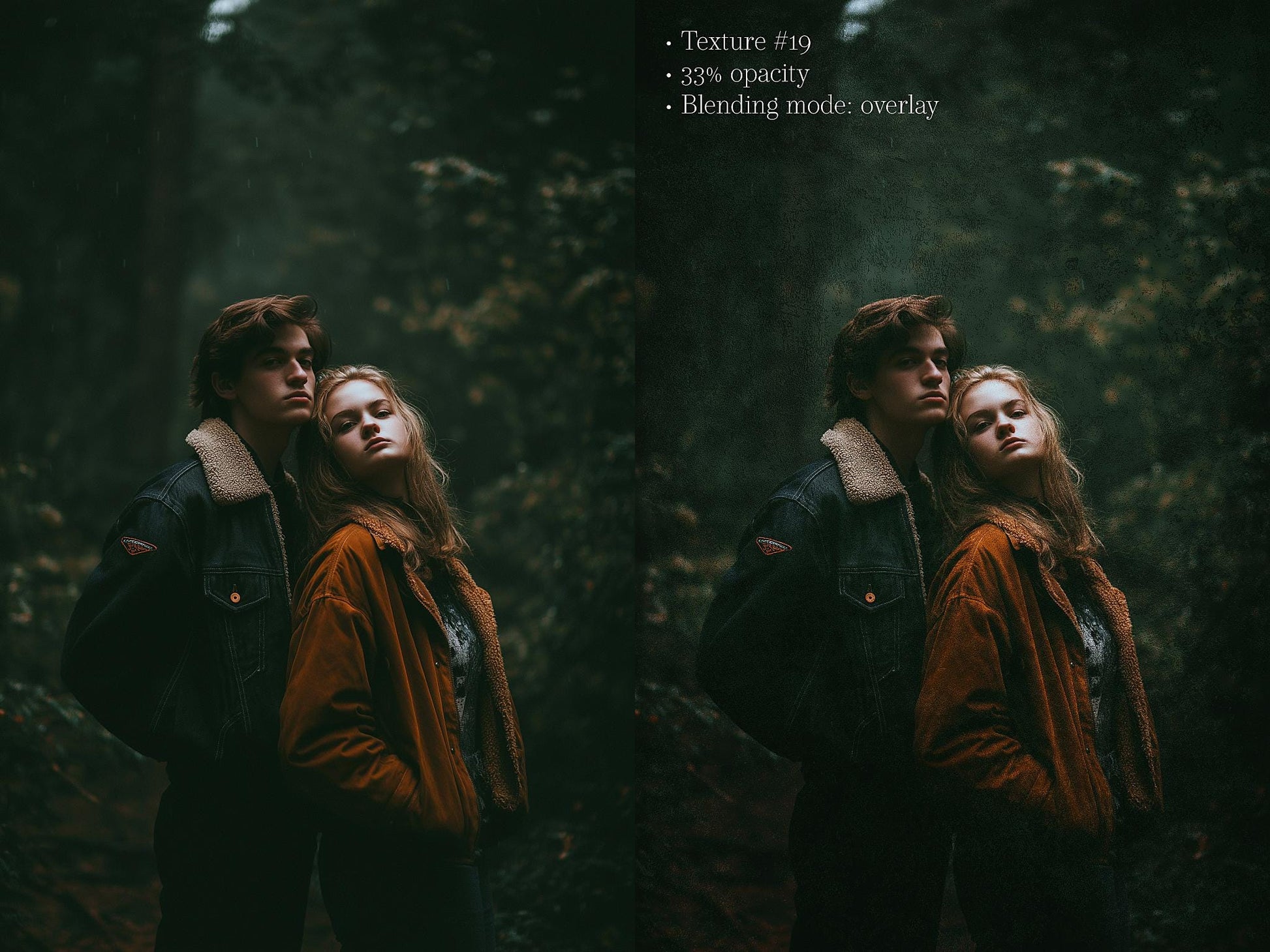 Photoshop Texture Overlays, Forest Film Vol. 1 Texture Overlays for Photoshop, Grain & Grunge, Trendy Texture Overlays with Tutorial