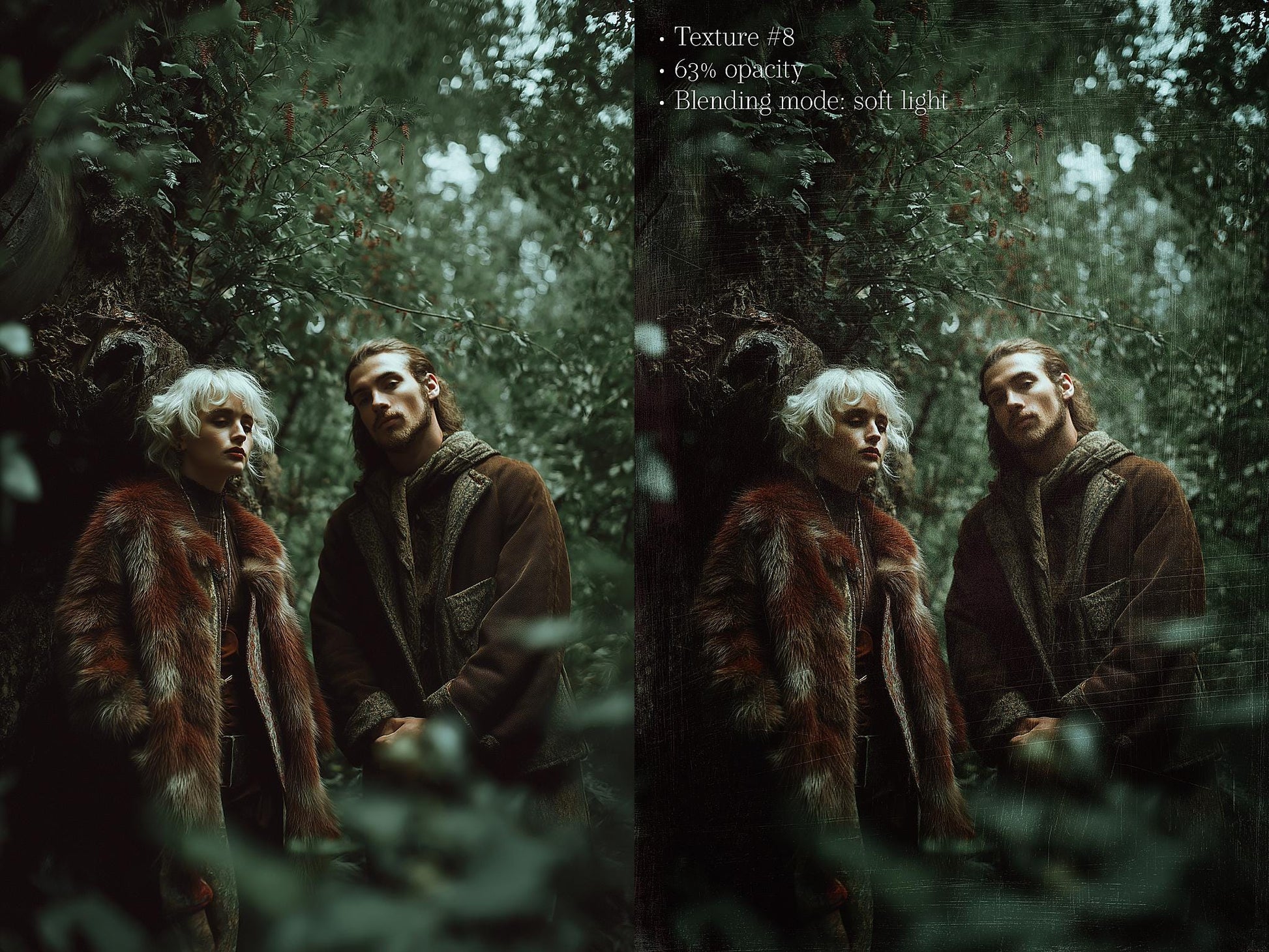 Photoshop Texture Overlays, Forest Film Vol. 1 Texture Overlays for Photoshop, Grain & Grunge, Trendy Texture Overlays with Tutorial