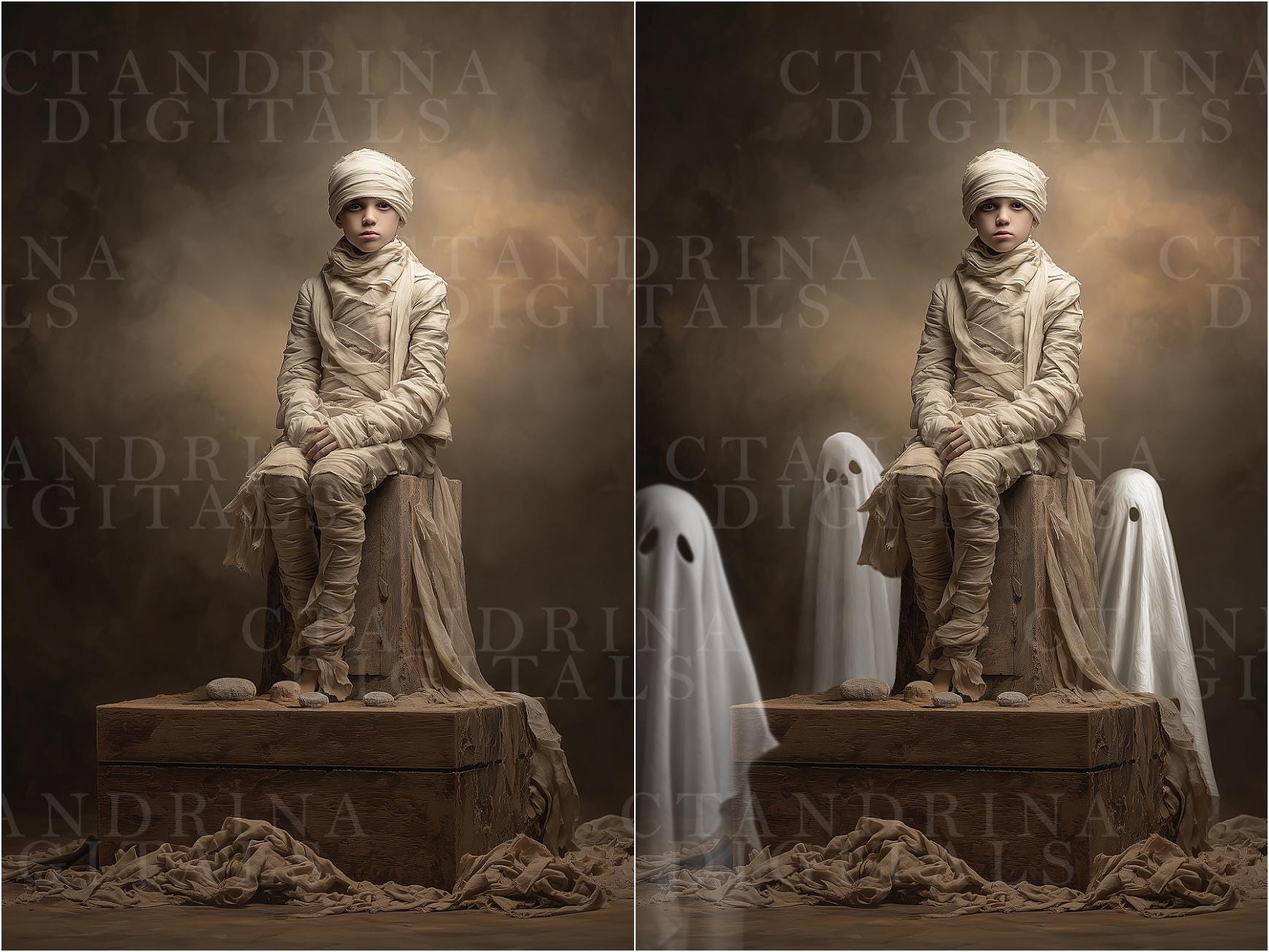 Peeking Ghost Backdrop Overlays: Halloween Digitals for Photoshop (tutorial included)