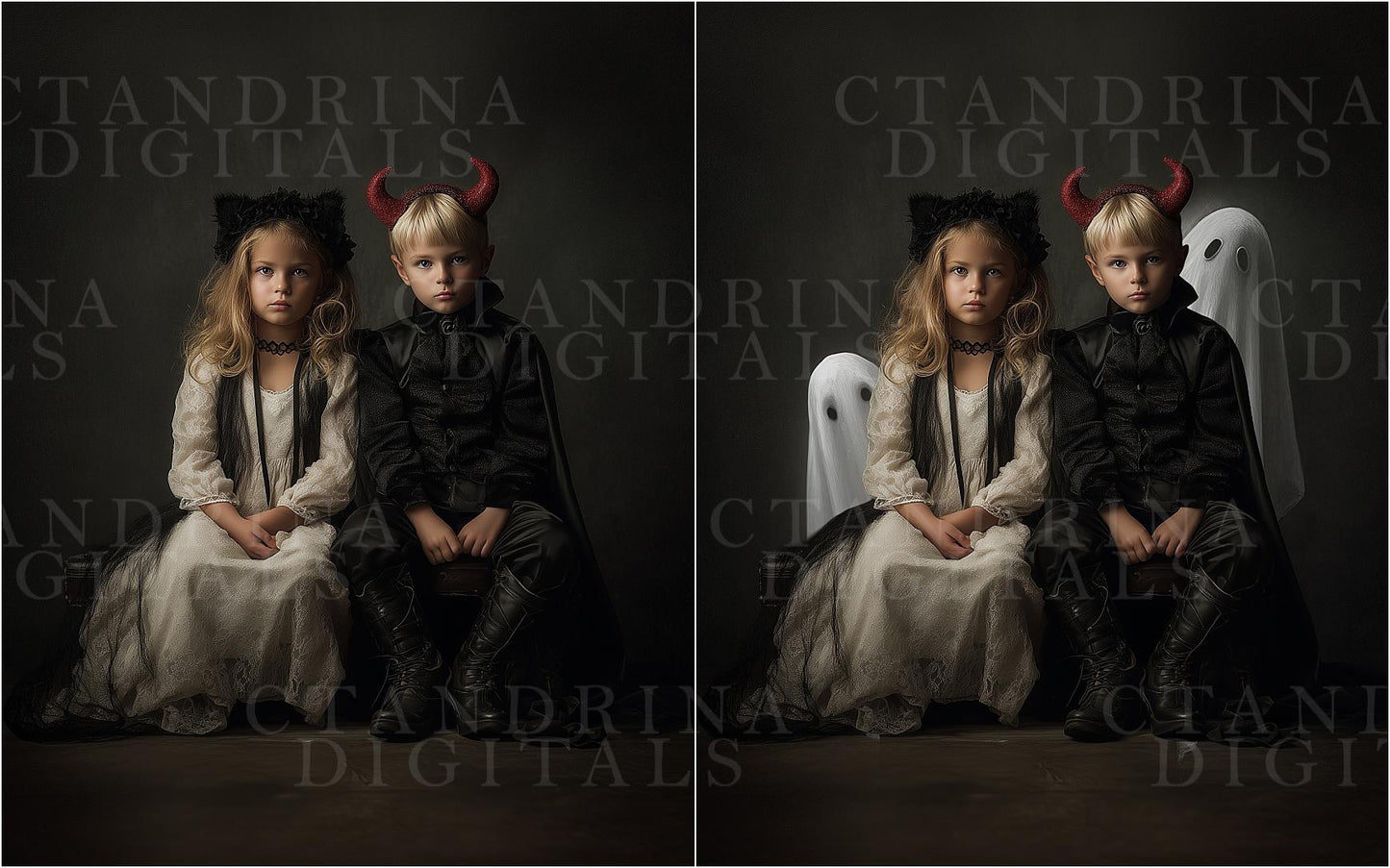 Peeking Ghost Backdrop Overlays: Halloween Digitals for Photoshop (tutorial included)