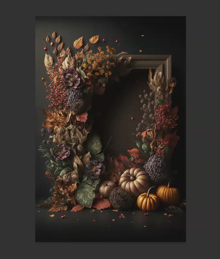 Autumn Floral Digital Backdrops, Abstract Fall Digital Backdrop Overlays, Maternity Backdrop Overlays, Maternity Backdrops for Photoshop
