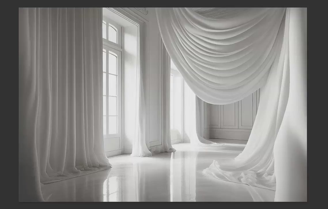 White Room With Window Light Digital Backdrops, Window Light Digital Backdrops, Digital White Room Backdrop for Photoshop Composites