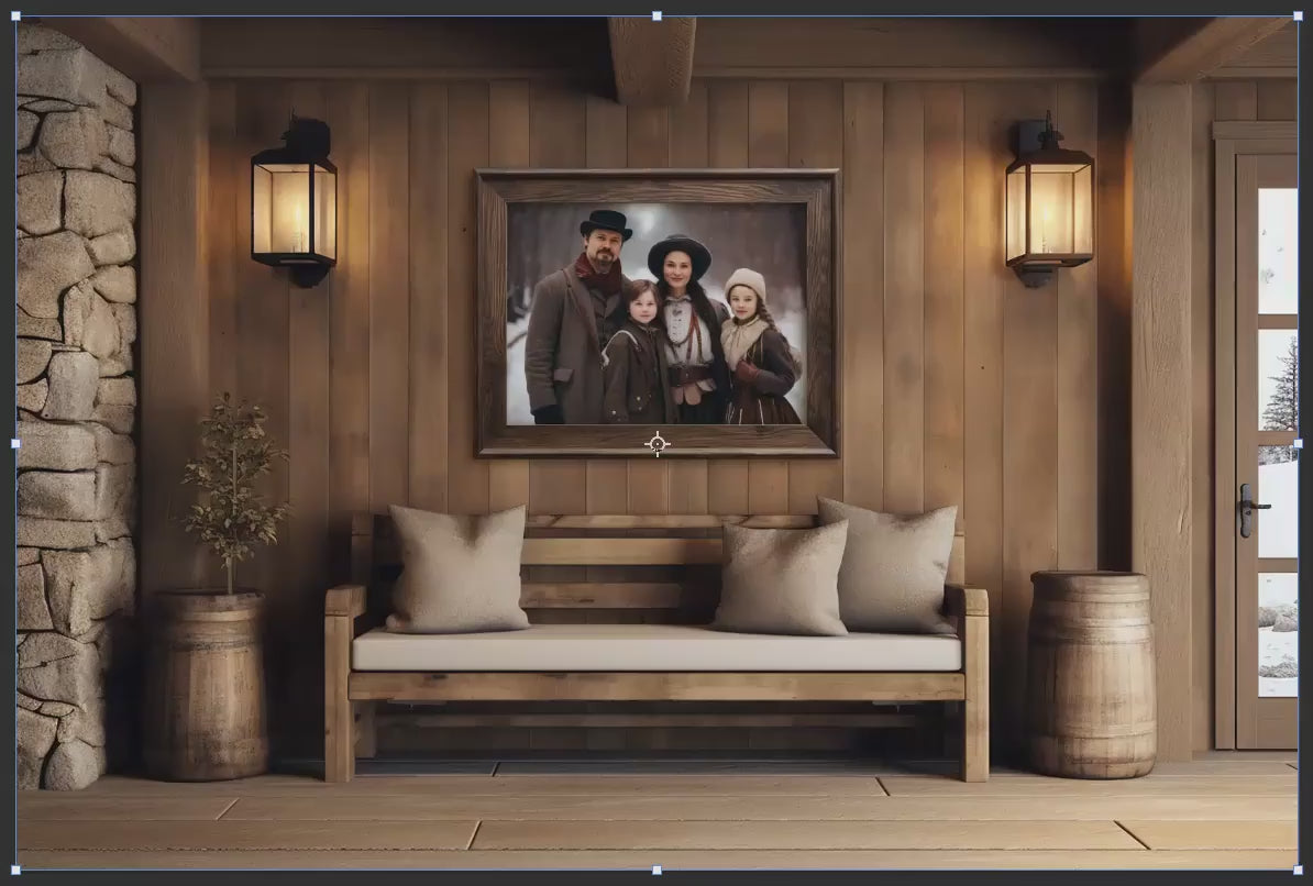 Wall Mock-Ups, Winter Chalet Room Mock-Ups, Photo Wall Mockups, Room Mock-Ups, IPS Photo Masks, Wall Frame Masks for Website and Blog