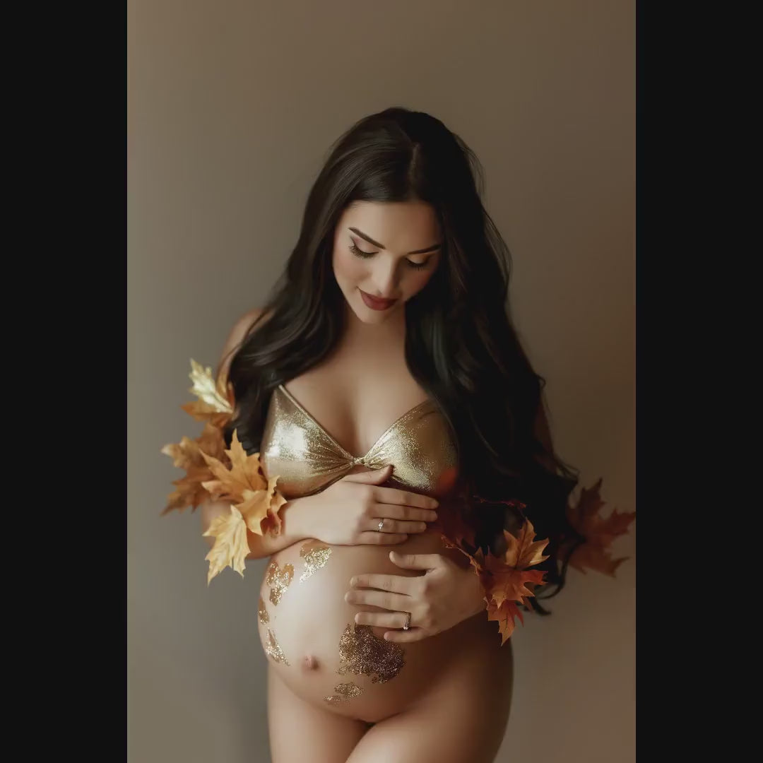 Gold Leaf Studio Digital Backdrops, Maternity Digital Backdrops, Autumn Photoshop Digital Backdrops, Fall Gold Leaf Backdrops for Portraits