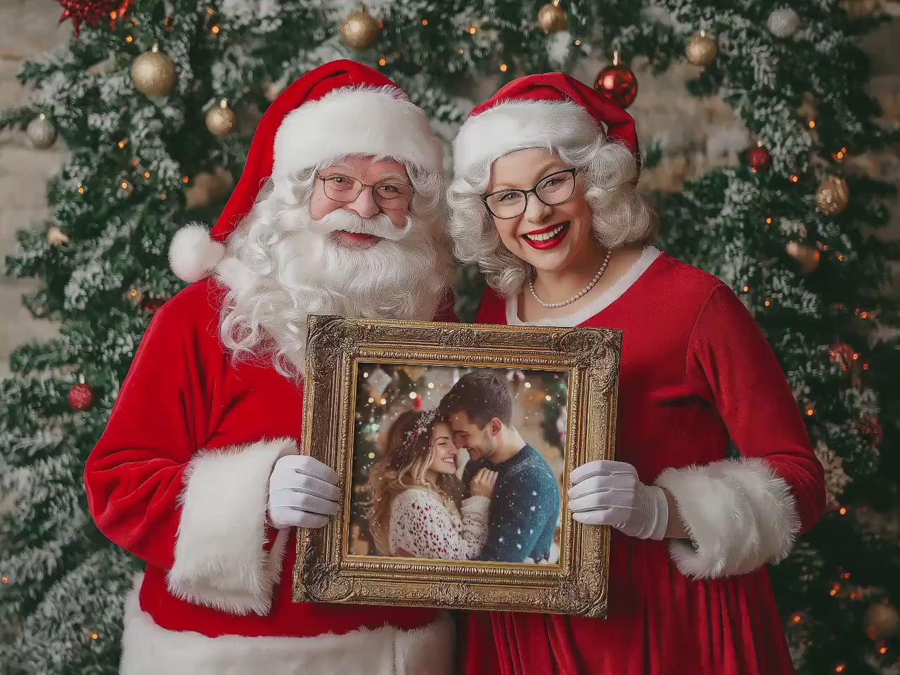 Santa Claus & Mrs. Claus Photo Template for Photoshop, .PSD Layered Santa Photo Mask, Christmas Photo Template, Santa and Mrs. Claus Digital