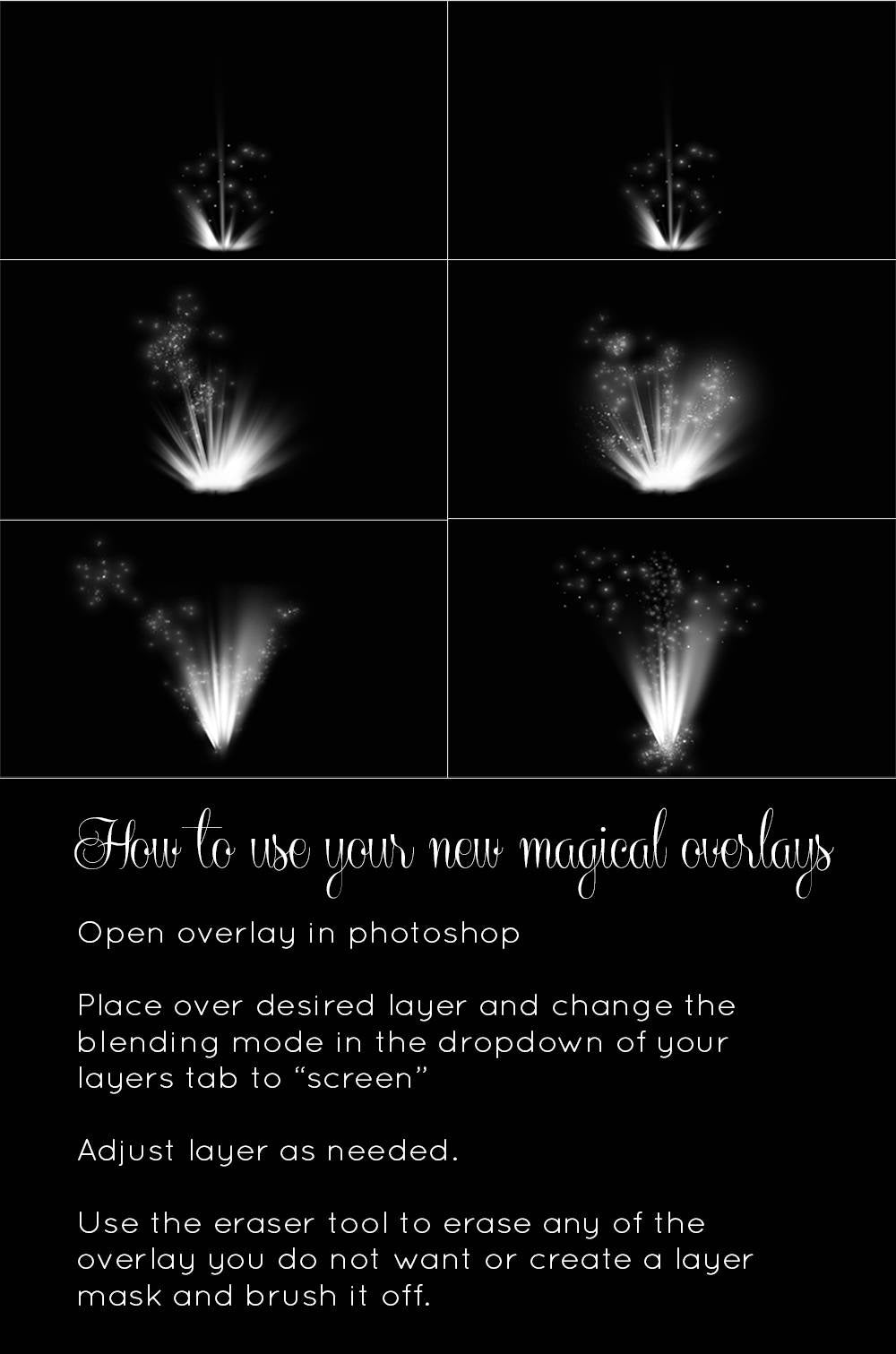 Magic Light Overlays for Photoshop, Magic Shine Book Overlays, Surprise Magical Light Overlays, Book Magic, Magic Overlays for Photoshop!