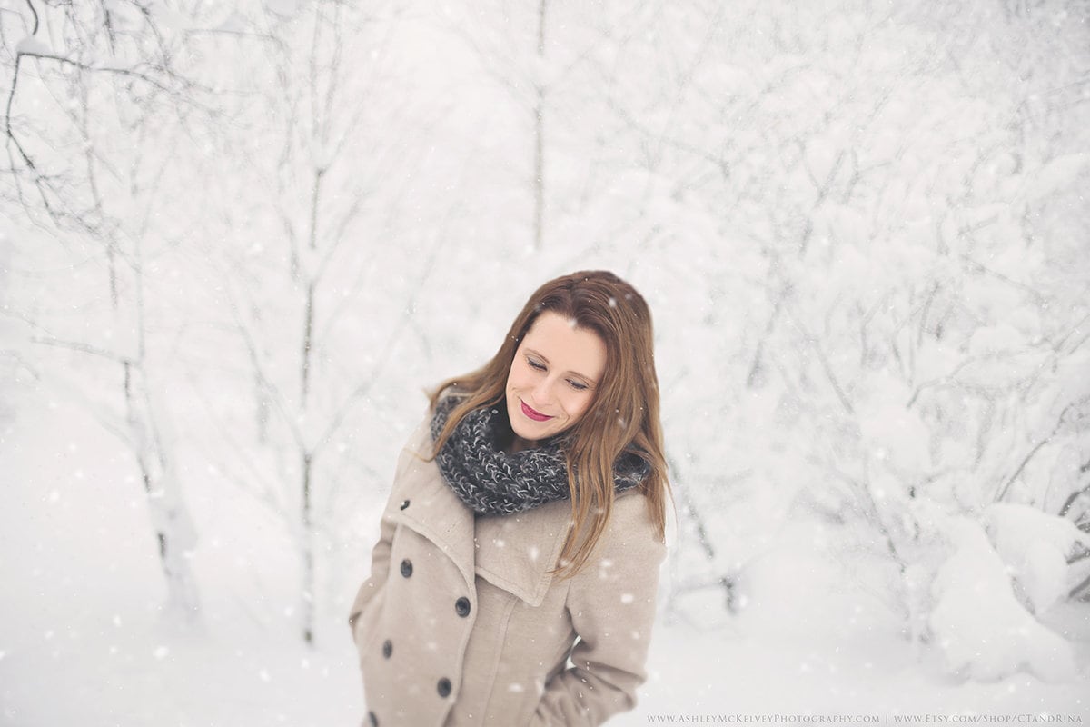 Snow Covered Tree Digital Backdrop, Winter Digital Background for Photoshop