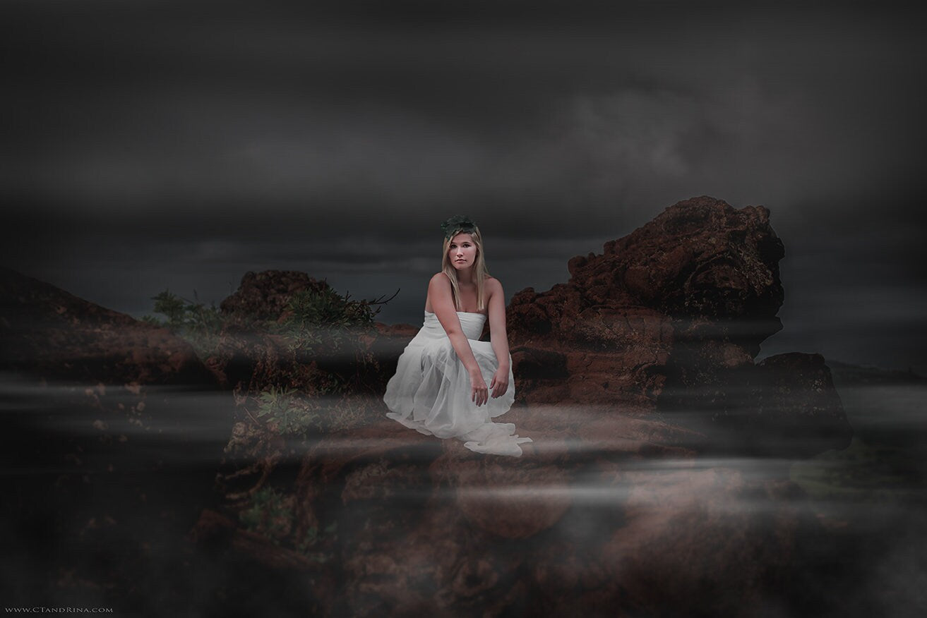 Dark Cliff with Fog Digital Backdrop, Foggy Digital Background, Smokey Mountains, Cliff at Night, Dramatic Digital Backdrops for Photoshop!