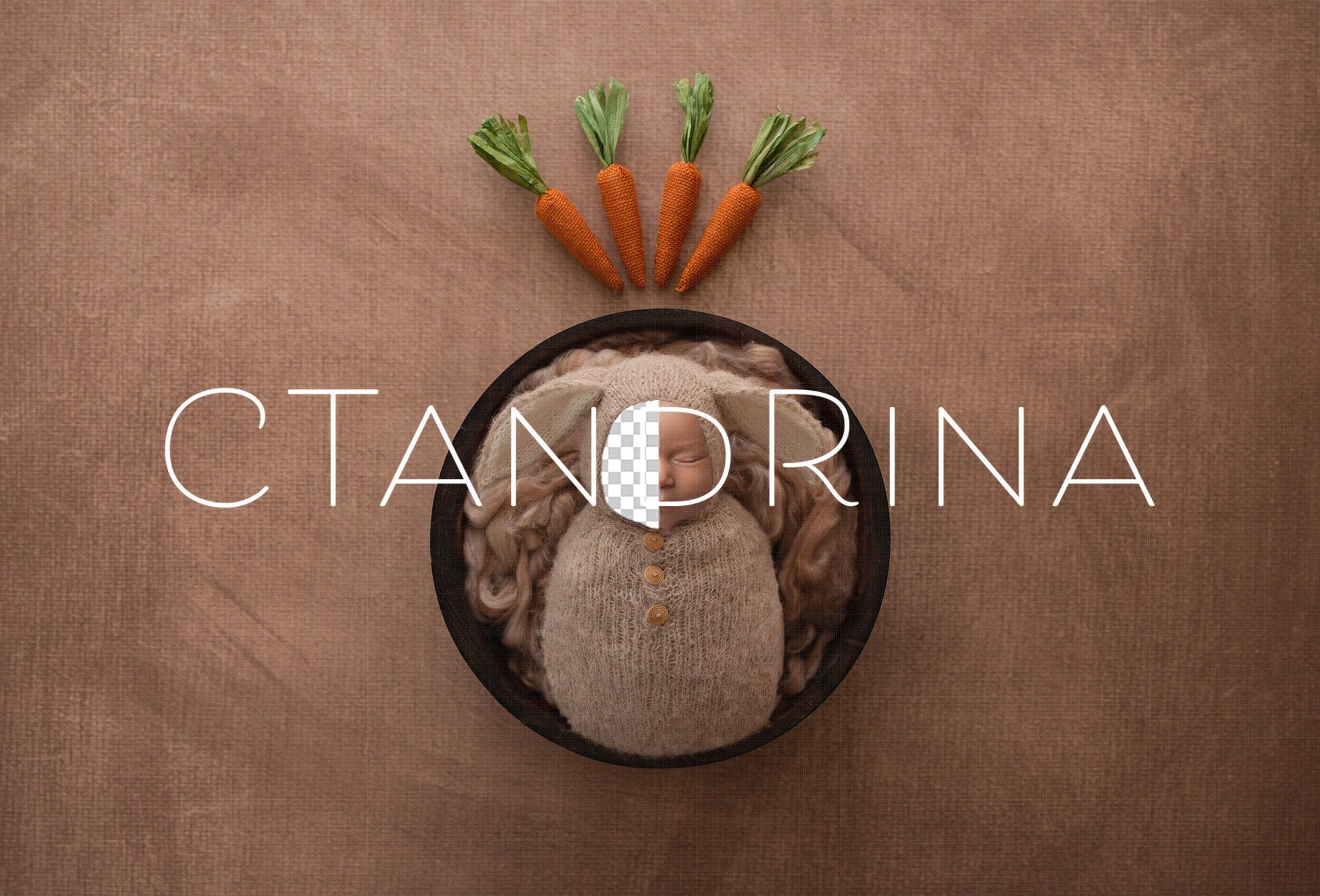 Bunny Newborn Digital Backdrop, Easter Newborn Background, Rabbit Backdrop for Babies, PNG Newborn Digital Backdrops for Photoshop