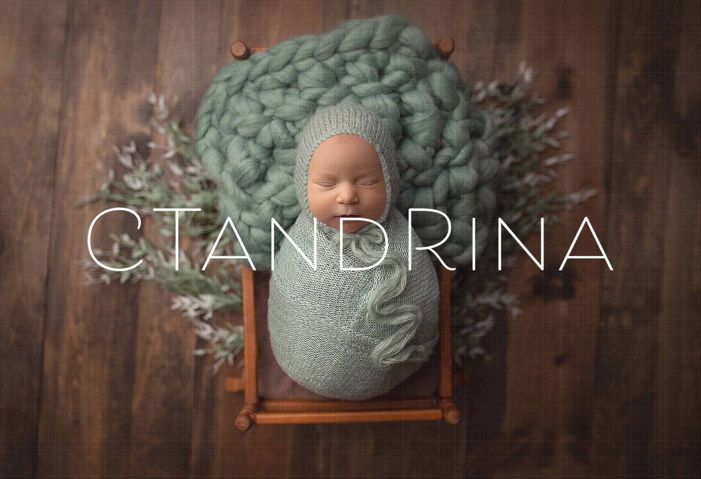 Spring Newborn Digital Backdrop, Sage Color Newborn Digital Background, PNG Floral Baby Backdrop, Dark Wood and Sage Backdrop for Photoshop