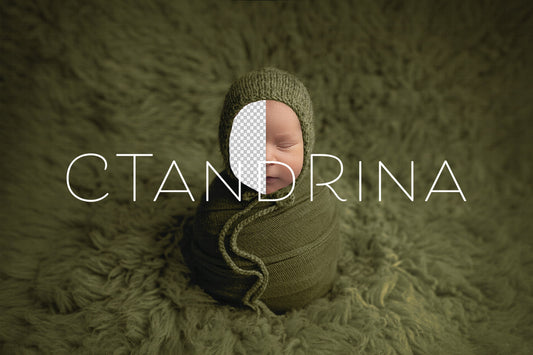 Newborn Digital Backdrop, Green Potato Pose Newborn Digital Background, PNG Replace the Face Newborn Backdrop for Photoshop