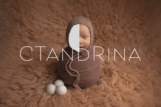 Golf Newborn Digital Backdrop, Brown Potato Pose Newborn Digital Background, PNG Replace the Face Newborn Backdrop for Photoshop