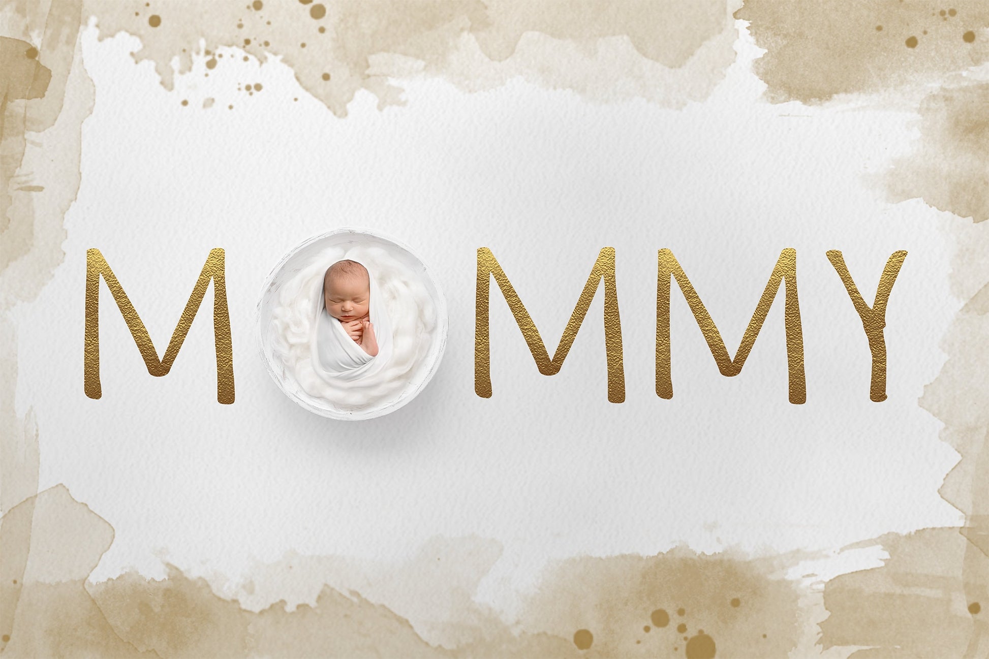 Mother's Day Newborn Digital Backdrop, Mommy Watercolor Newborn Background, Mother's Day Watercolor Newborn Backdrop for Photoshop