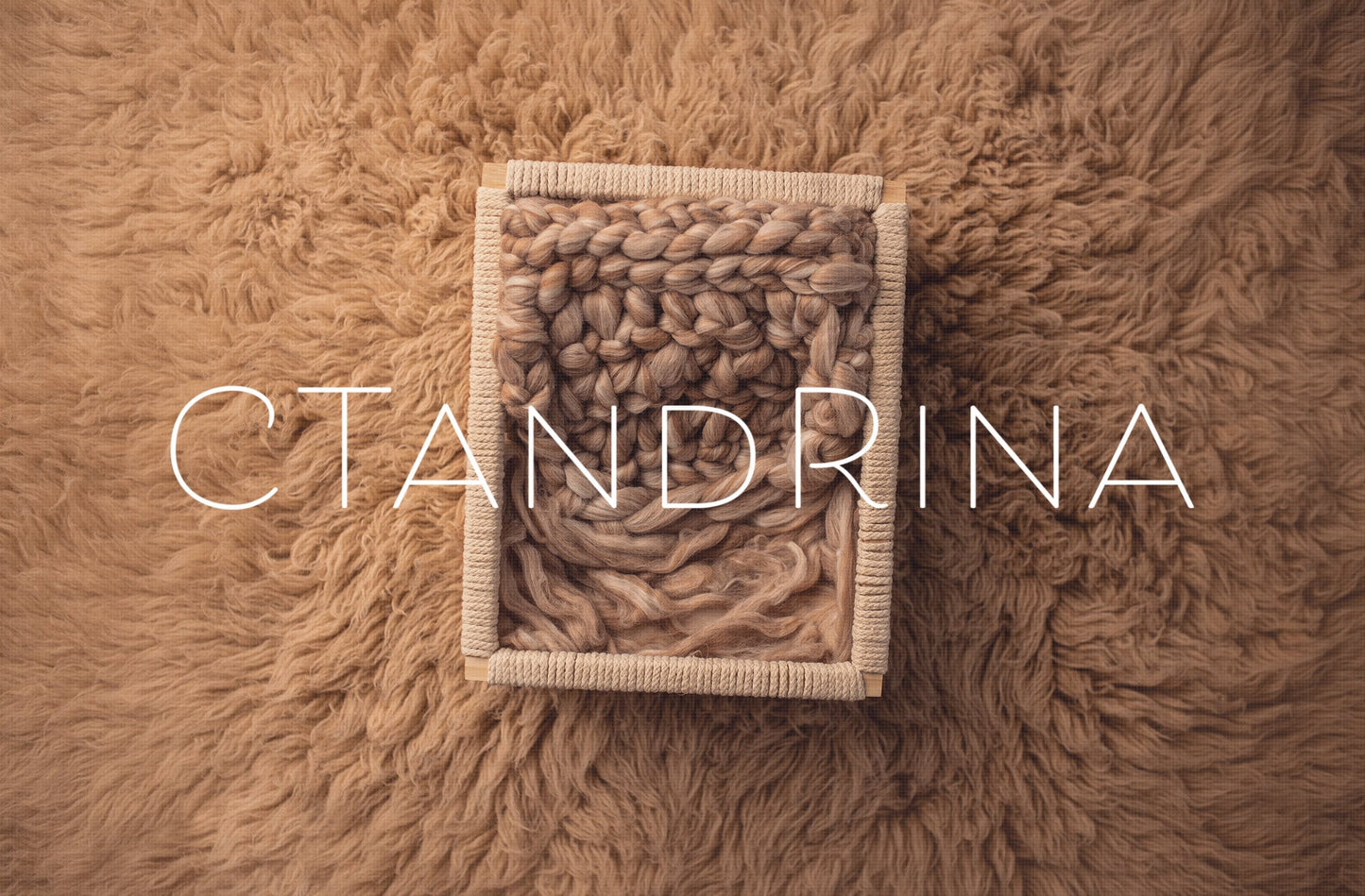 Newborn Digital Backdrop, Neutral Newborn Digital Background, Macrame Basket and Flokati Newborn Baby Backdrop for Photoshop