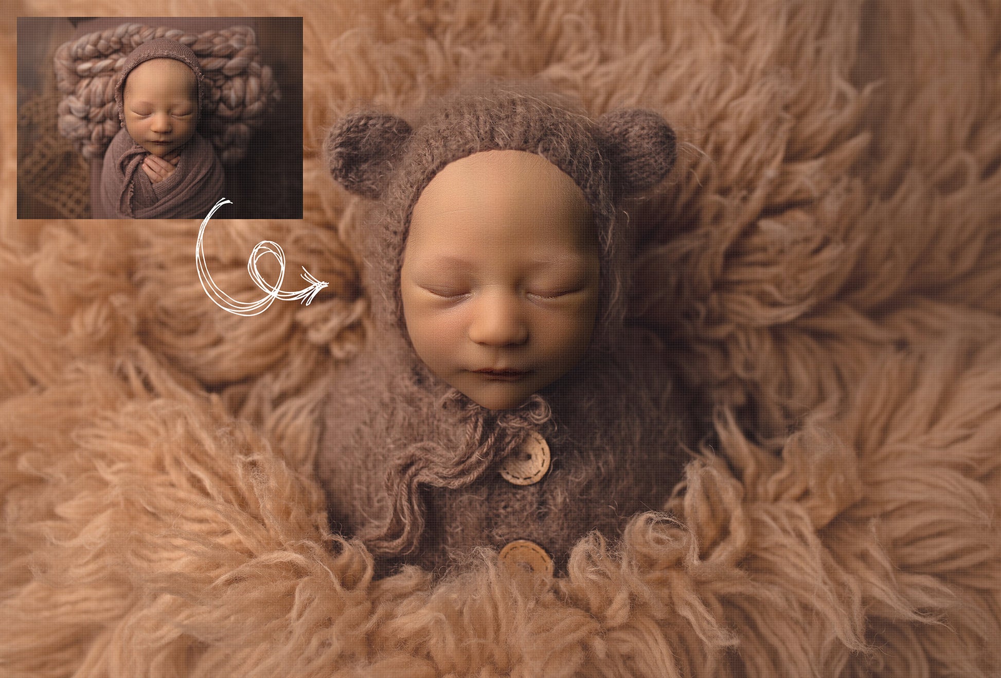 Newborn Digital Backdrop Package, Newborn Bear on Flokati Digital Background Package, Baby Digital Backdrop Bundle, Baby Bear Backdrops