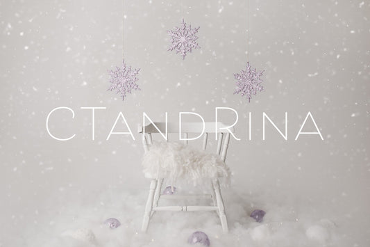 Christmas Newborn Digital Backdrop, Purple Snow Flakes Newborn Digital Background, Girly Newborn Holiday Digital Backdrops for Photoshop