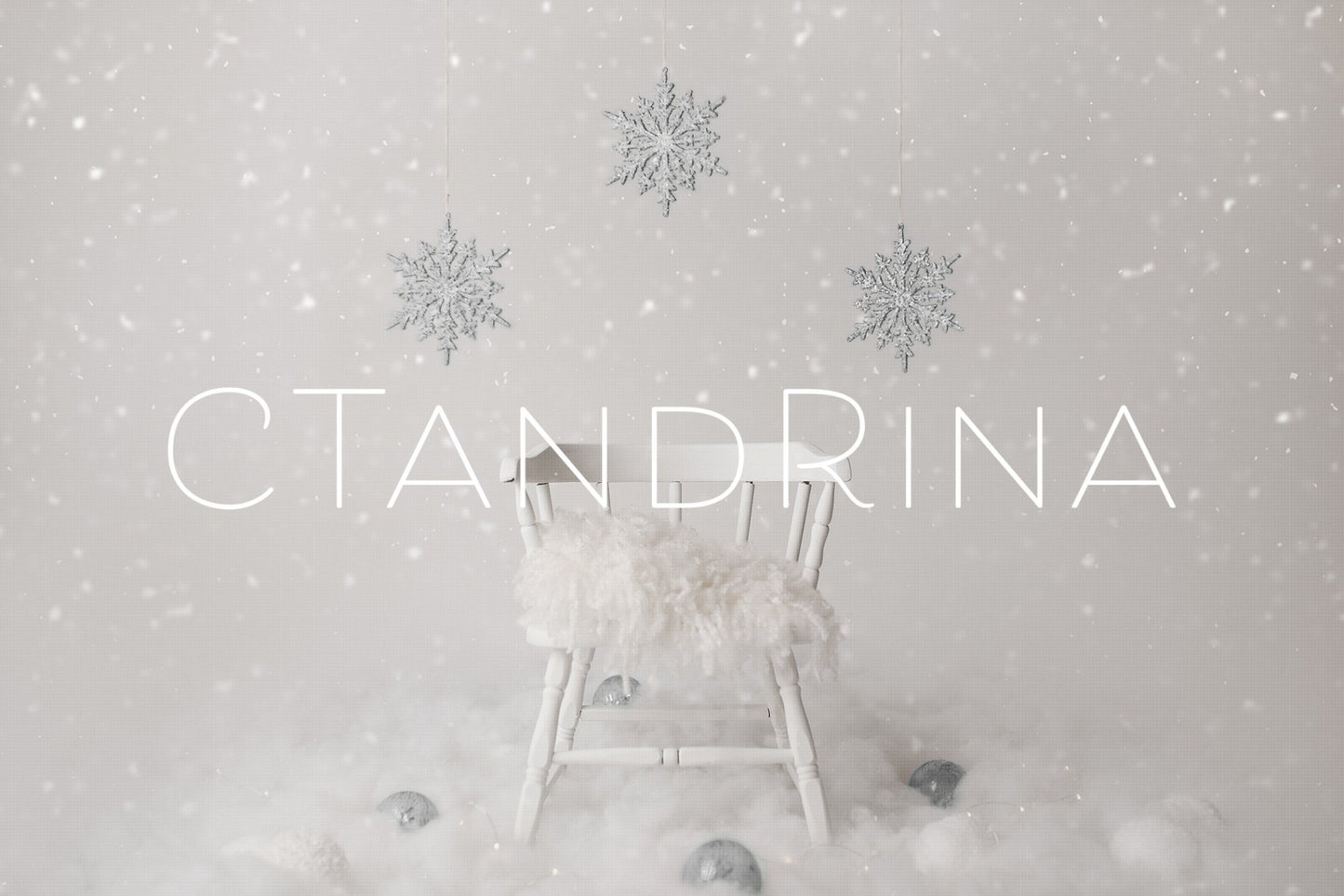 Christmas Newborn Digital Backdrop, Silver Snow Flakes Newborn Digital Background, Newborn Holiday Digital Backdrops for Photoshop