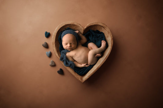 Newborn Digital Backdrop, Newborn Boy Backdrops, Blue heart Bowl Digital Background, Felt Hearts Heart Bowl Newborn Backdrop for Photoshop