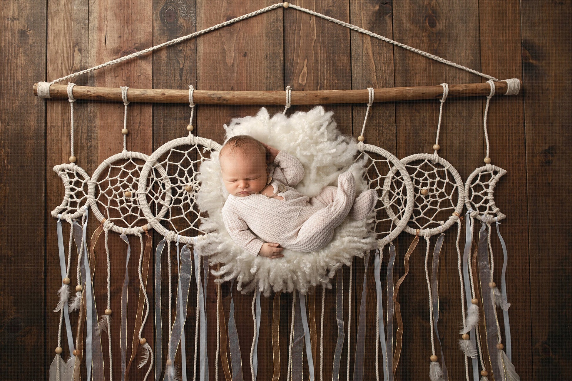 Newborn Digital Backdrop, Macrame Dreamcatcher Newborn Digital Backdrop, Baby Dreamcatcher Backdrop, Newborn Backdrops for Photoshop