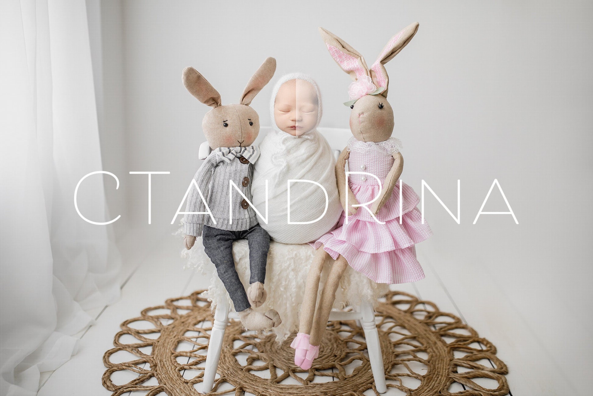 Newborn Digital Backdrop, Easter Bunny Newborn Digital Background, Bunny PNG Newborn Backdrop, Face Insert Baby Backdrop for Photoshop